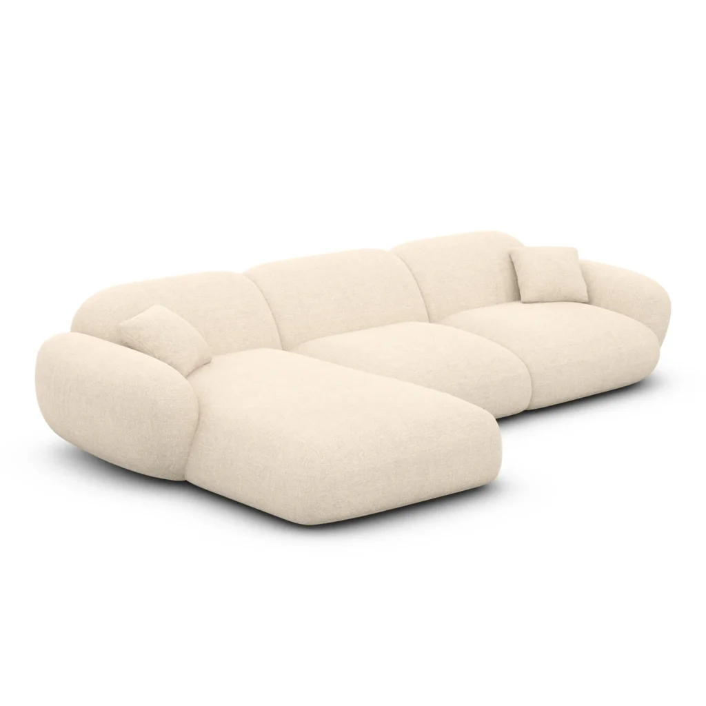 Strukturstoff L-Form Sofa Elara