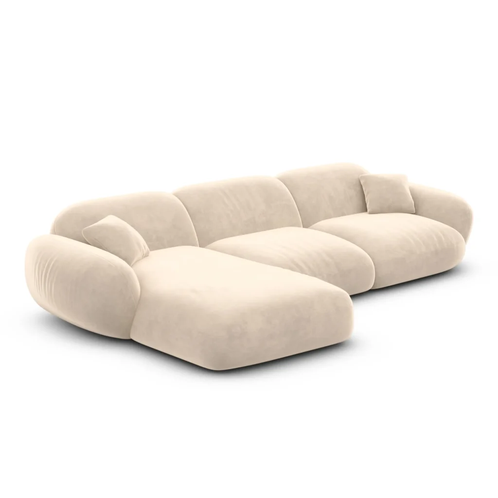 Samtstoff L-Form Sofa Elara