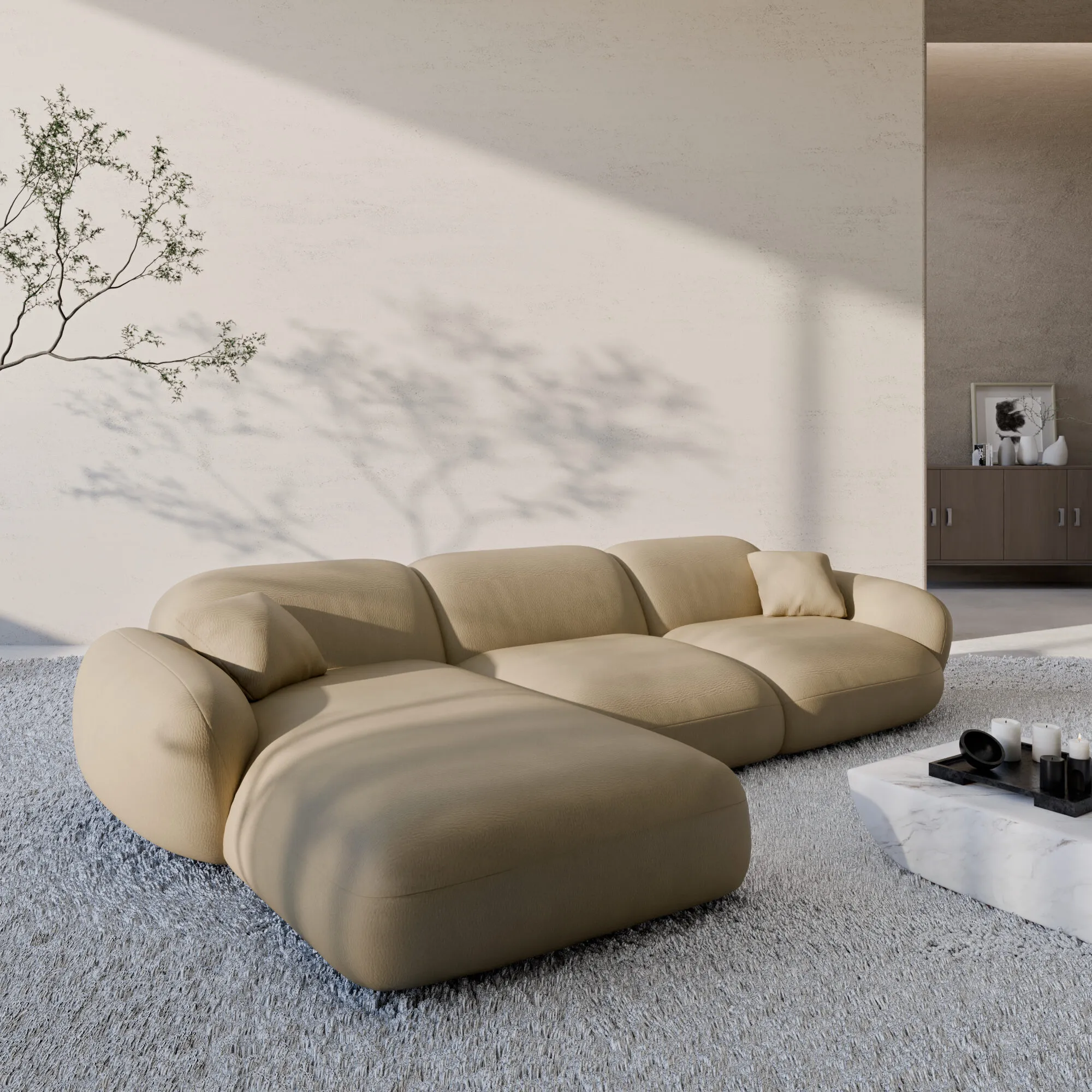 Echtleder L-Form Sofa Elara – Bild 3