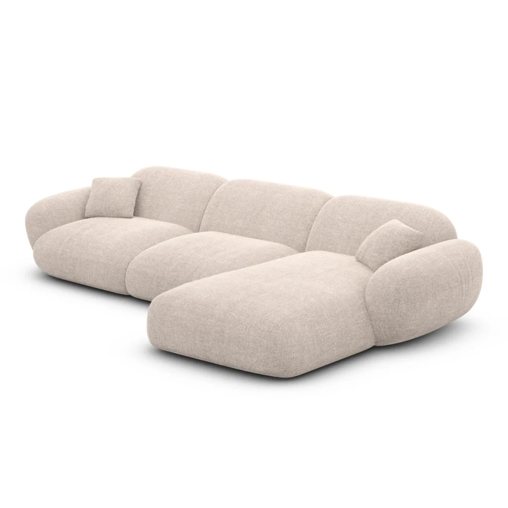 Strukturstoff L-Form Sofa Elara