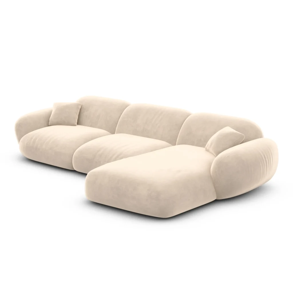 Samtstoff L-Form Sofa Elara