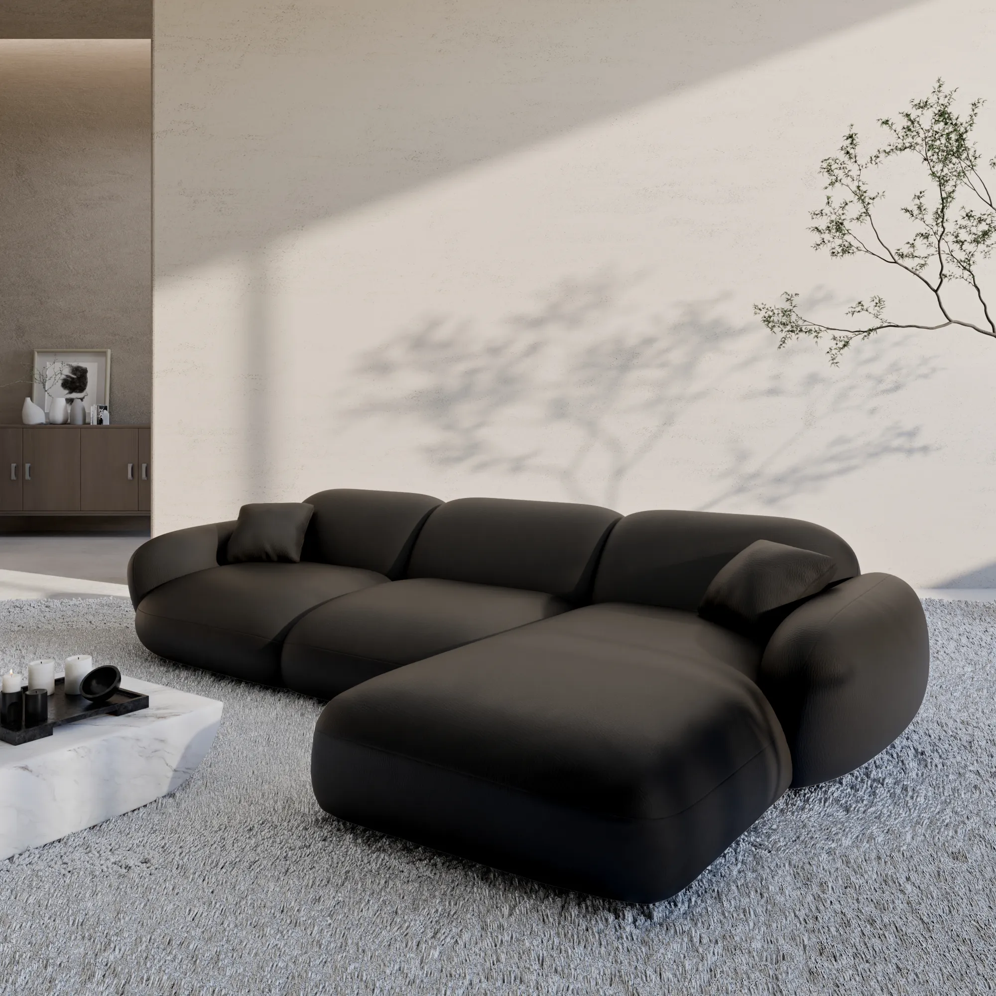 Echtleder L-Form Sofa Elara – Bild 9