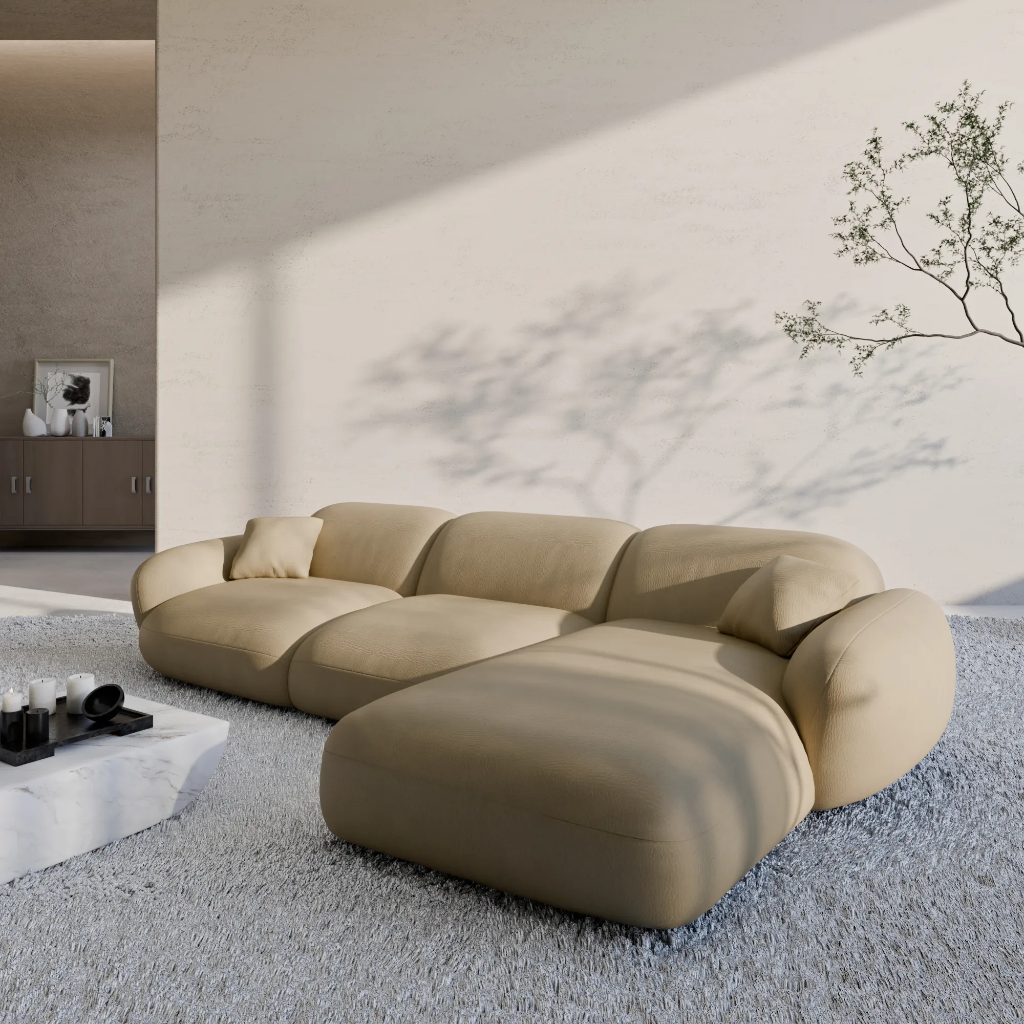 Echtleder L-Form Sofa Elara – Bild 11