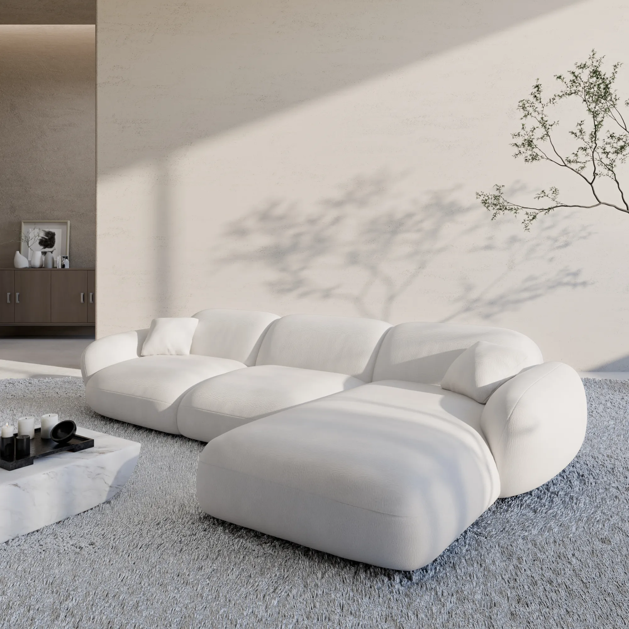 Echtleder L-Form Sofa Elara – Bild 15