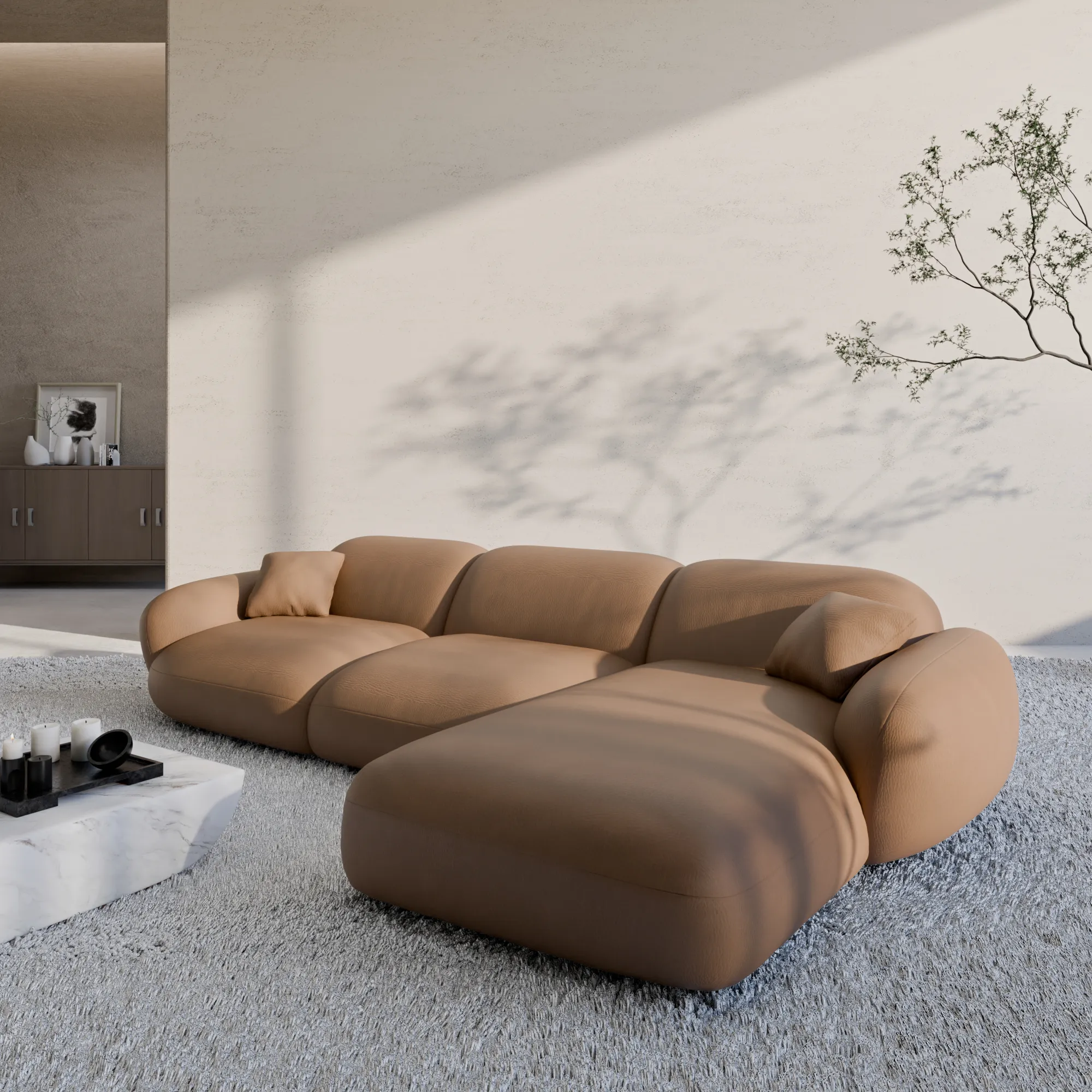 Kunstleder L-Form Sofa Elara – Bild 12