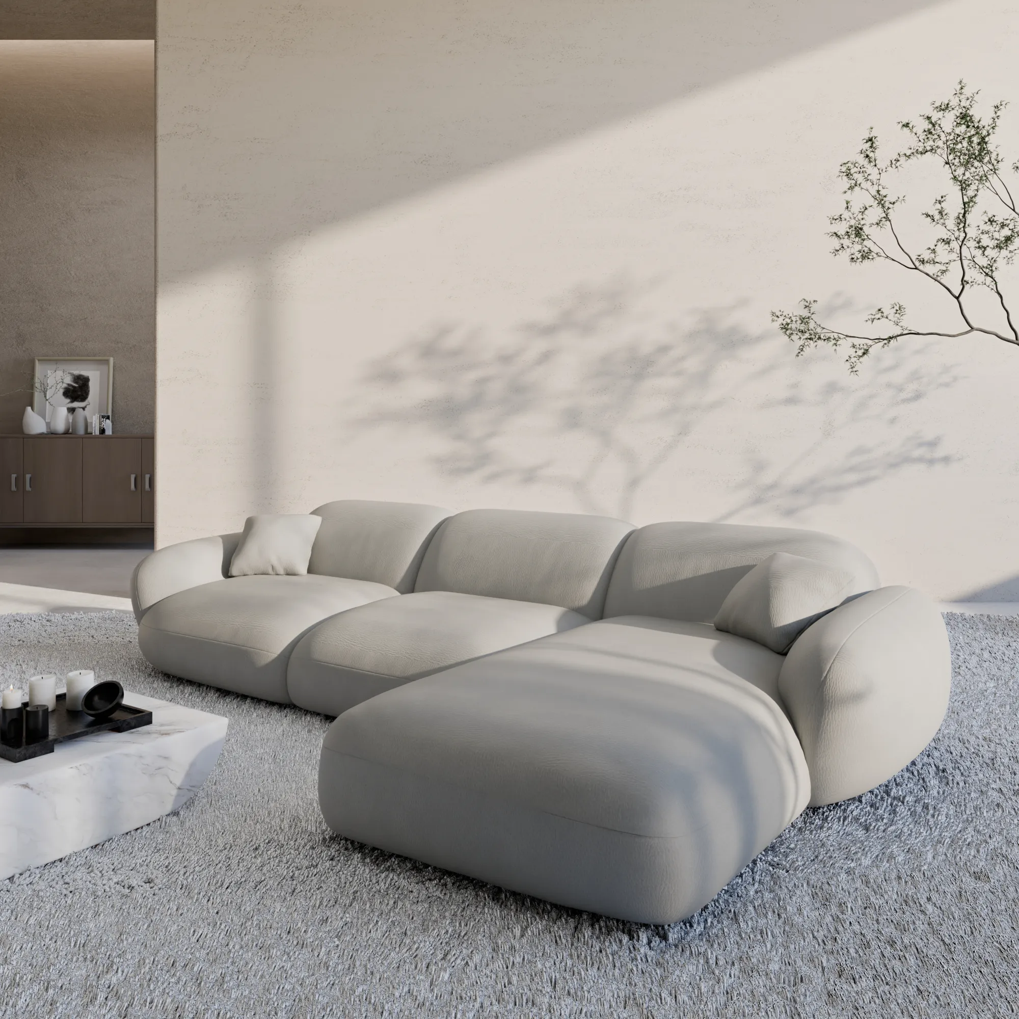 Kunstleder L-Form Sofa Elara – Bild 16