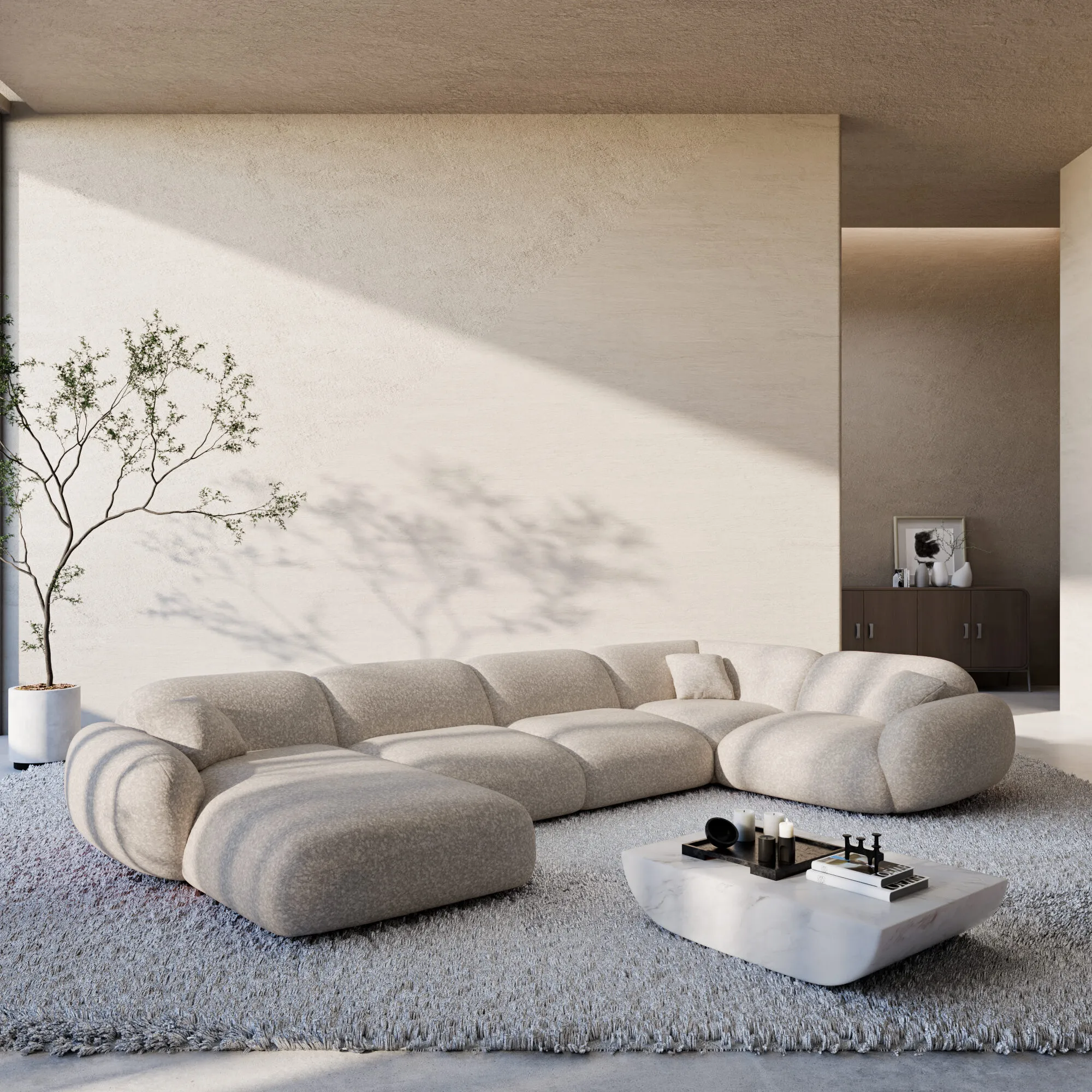 Bouclé U-Form XL Wohnlandschaft Elara – Bild 2