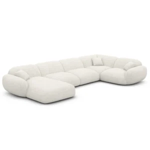 Bouclé U-Form XL Wohnlandschaft Elara