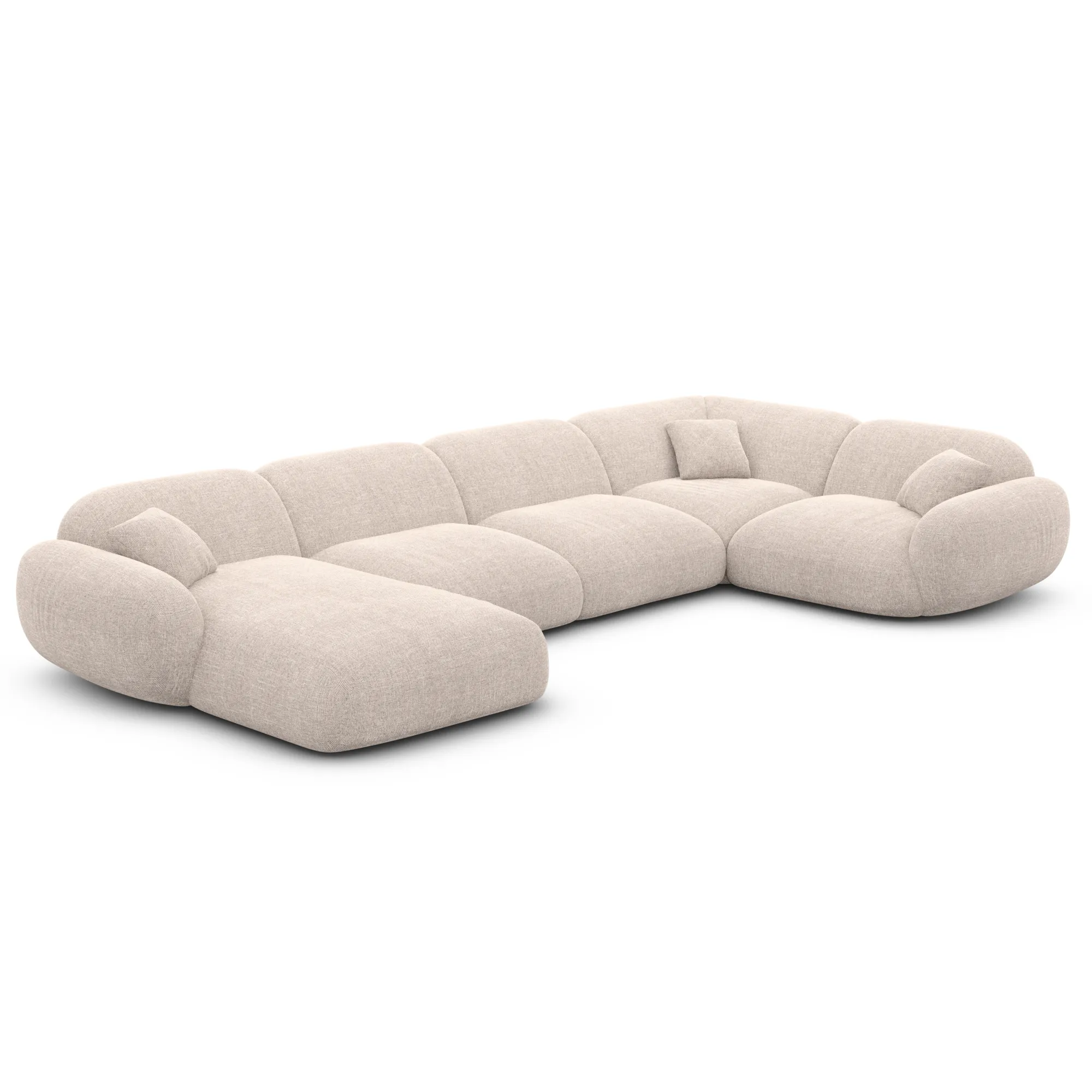 Strukturstoff U-Form XL Wohnlandschaft Elara – Bild 45