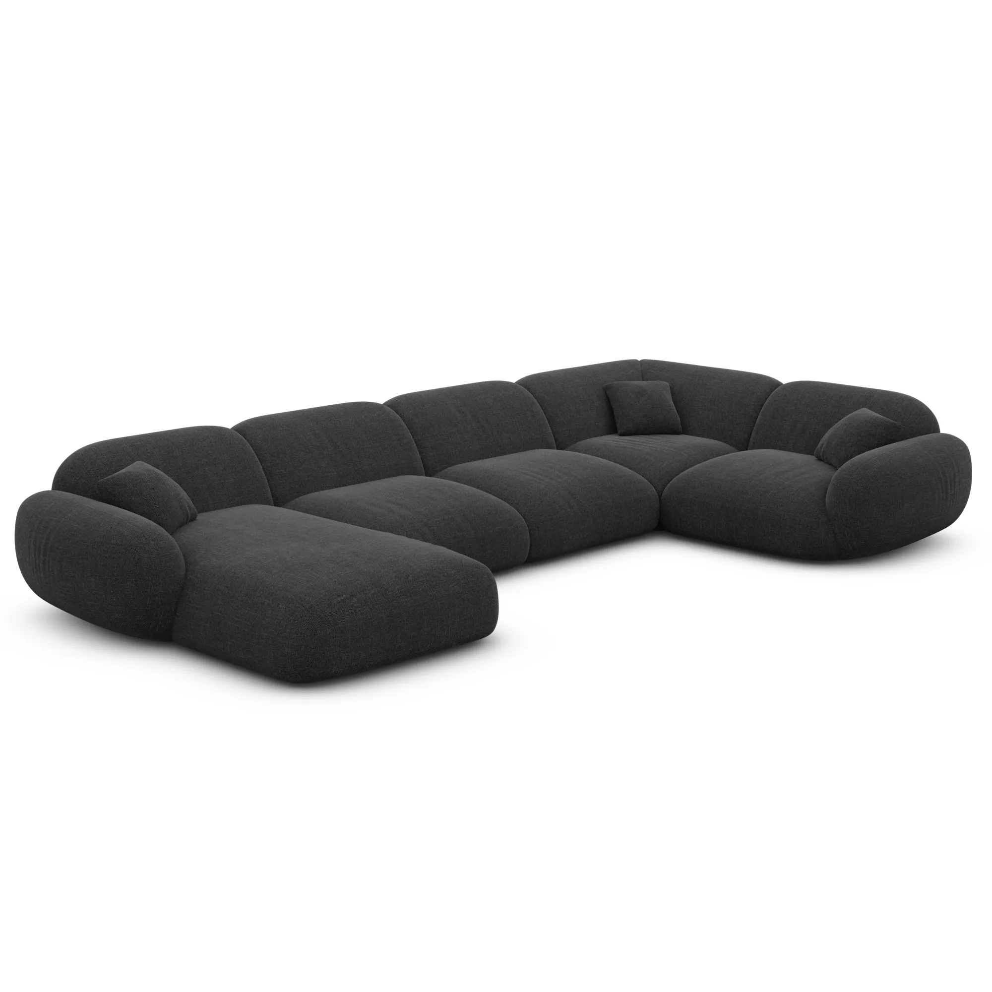 Strukturstoff U-Form XL Wohnlandschaft Elara – Bild 48