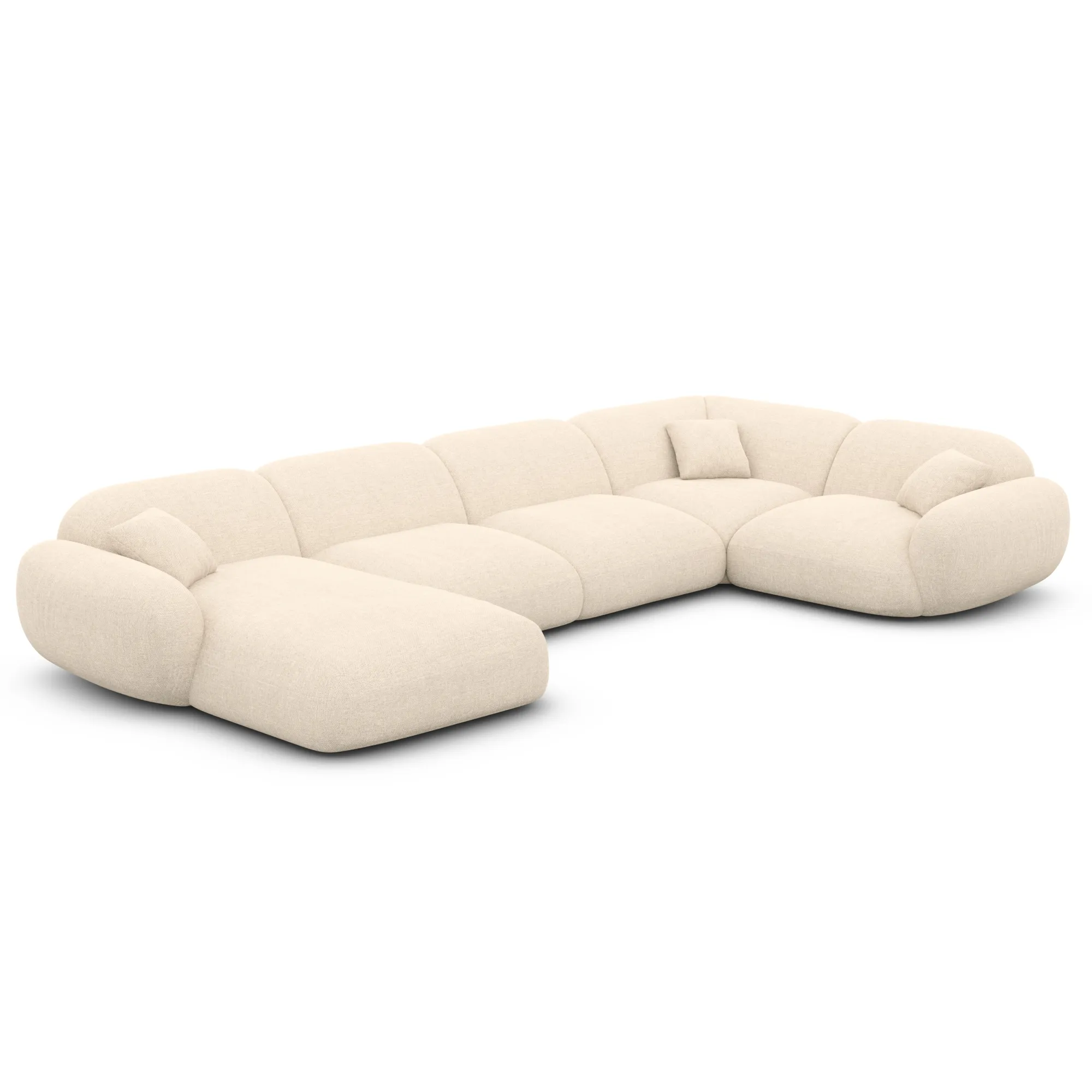 Strukturstoff U-Form XL Wohnlandschaft Elara – Bild 54