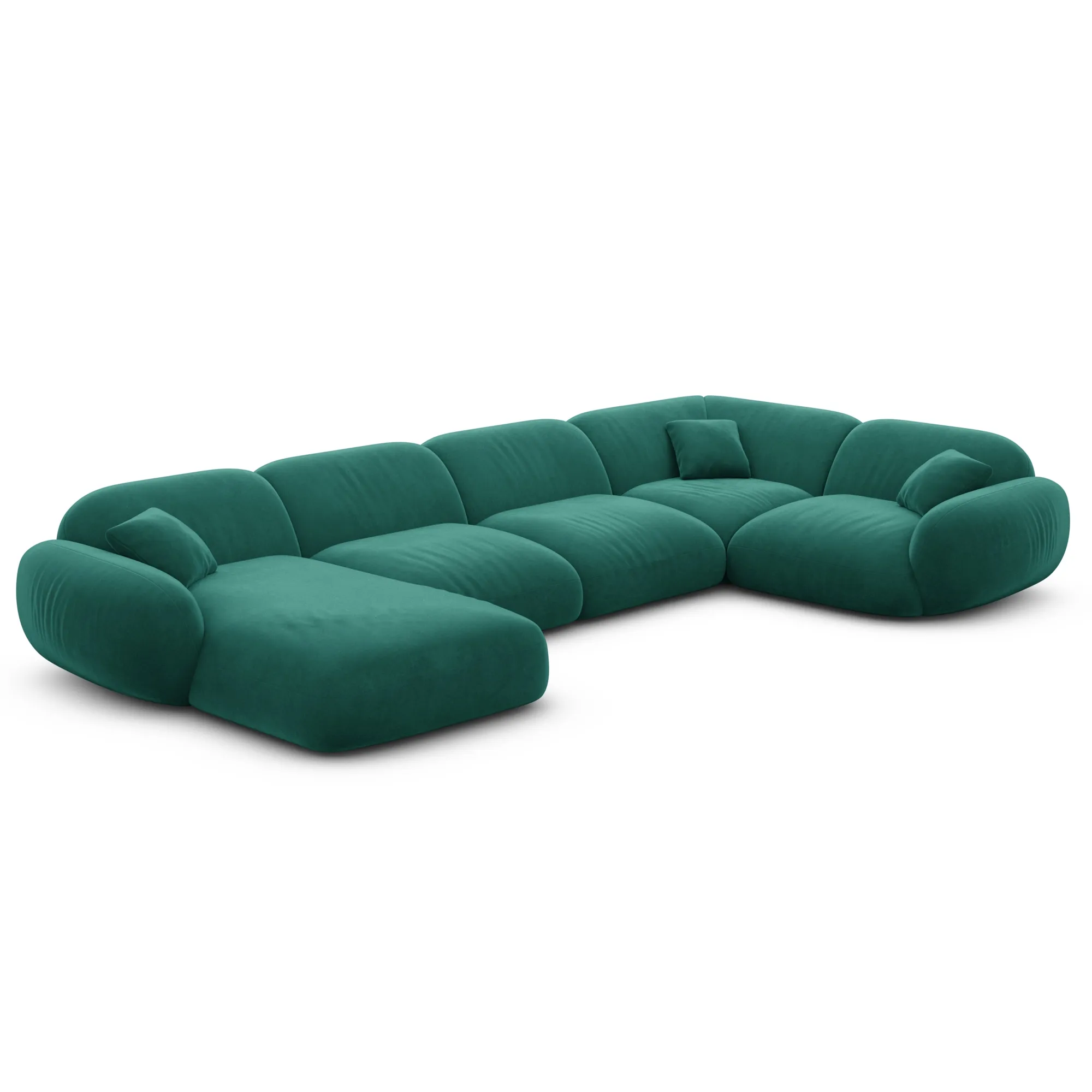 Samtstoff U-Form XL Wohnlandschaft Elara – Bild 94