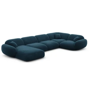 Samtstoff U-Form XL Wohnlandschaft Elara