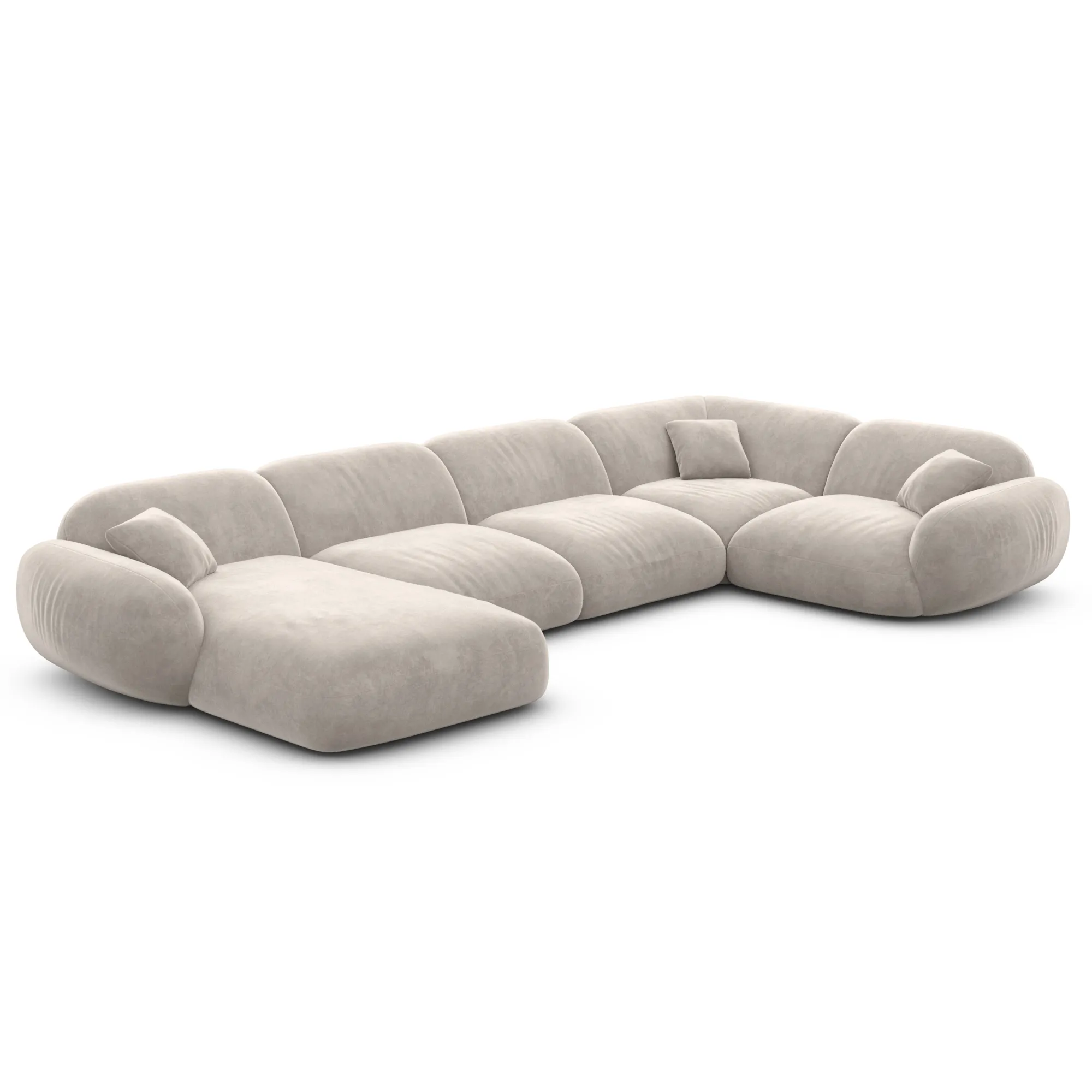 Samtstoff U-Form XL Wohnlandschaft Elara – Bild 37