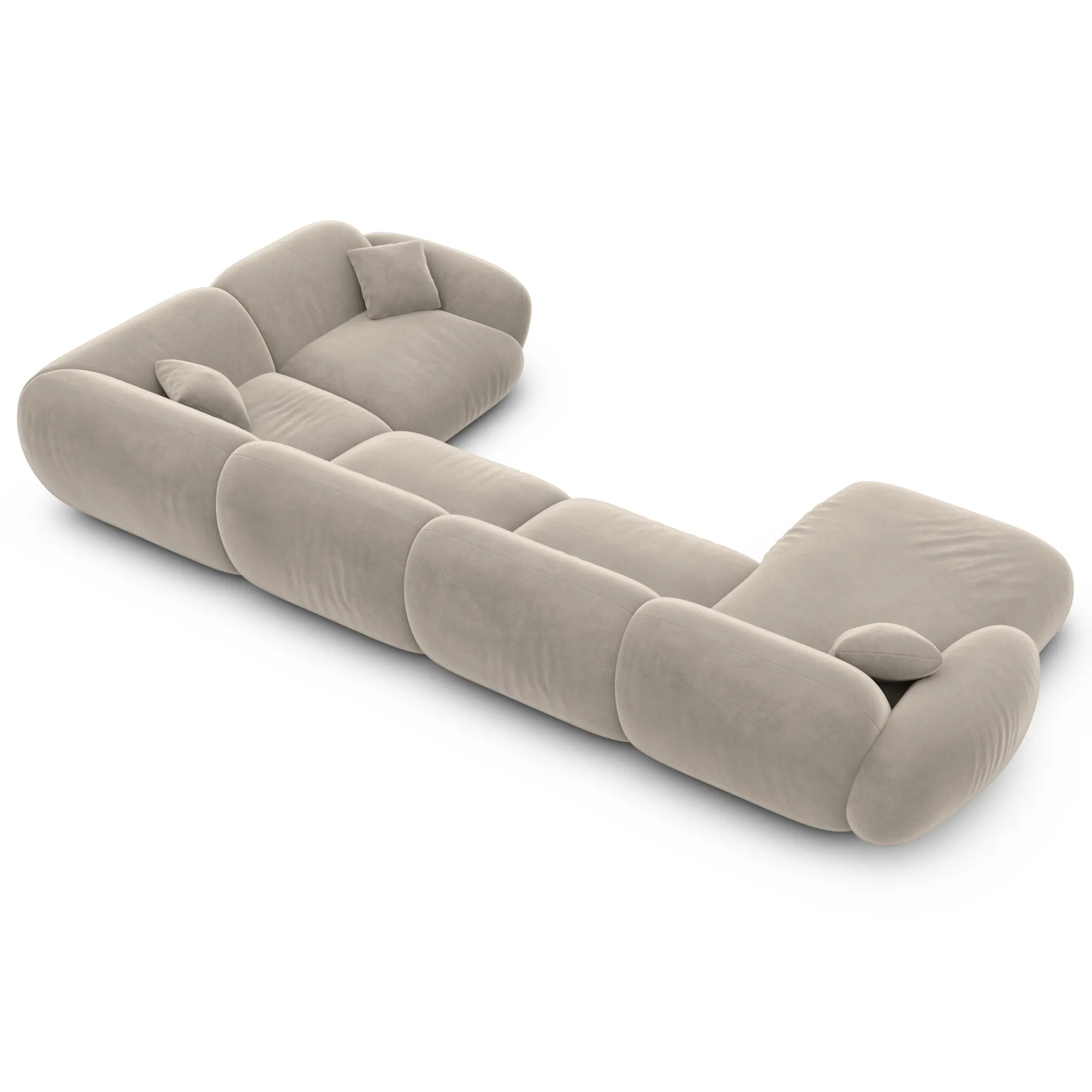 Samtstoff U-Form XL Wohnlandschaft Elara – Bild 42