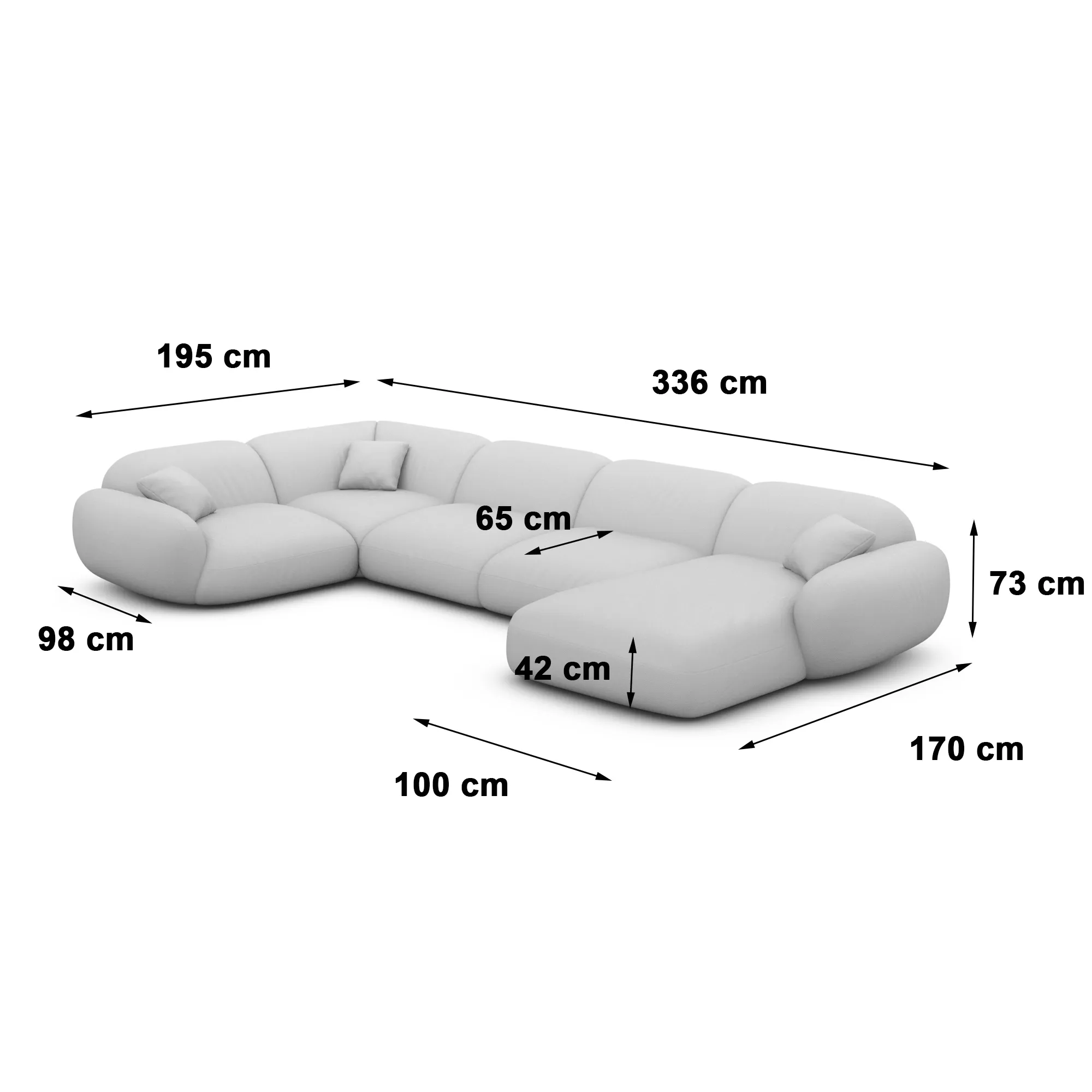 Cord U-Form XL Wohnlandschaft Elara – Bild 37