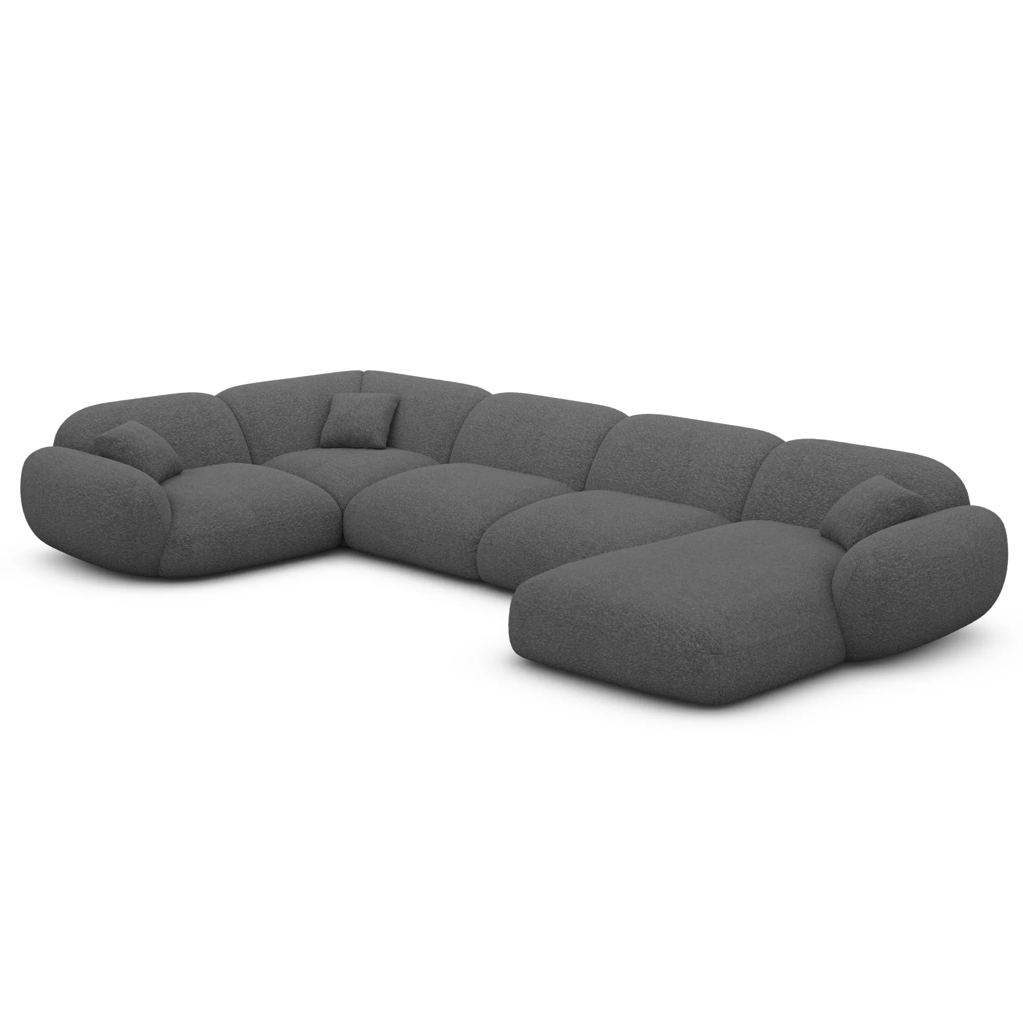 Bouclé U-Form XL Wohnlandschaft Elara – Bild 10