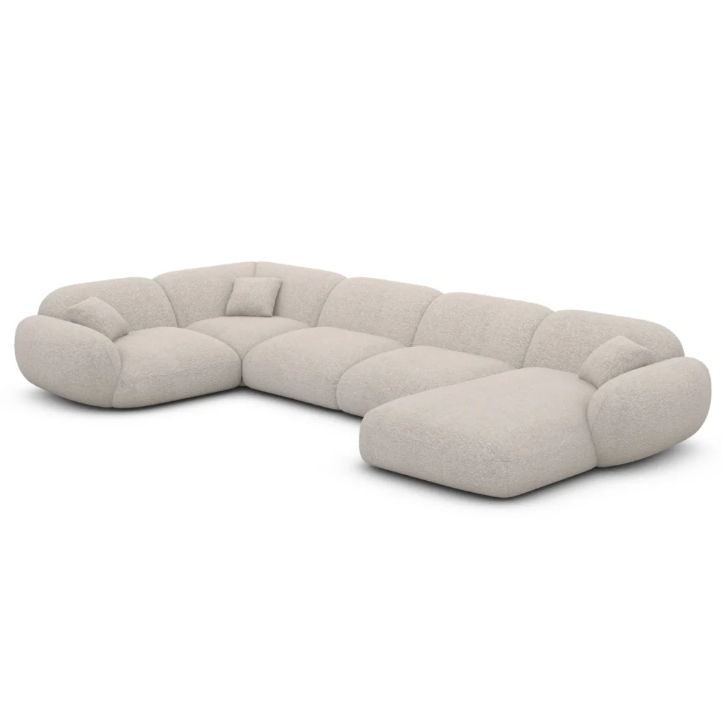Bouclé U-Form XL Wohnlandschaft Elara
