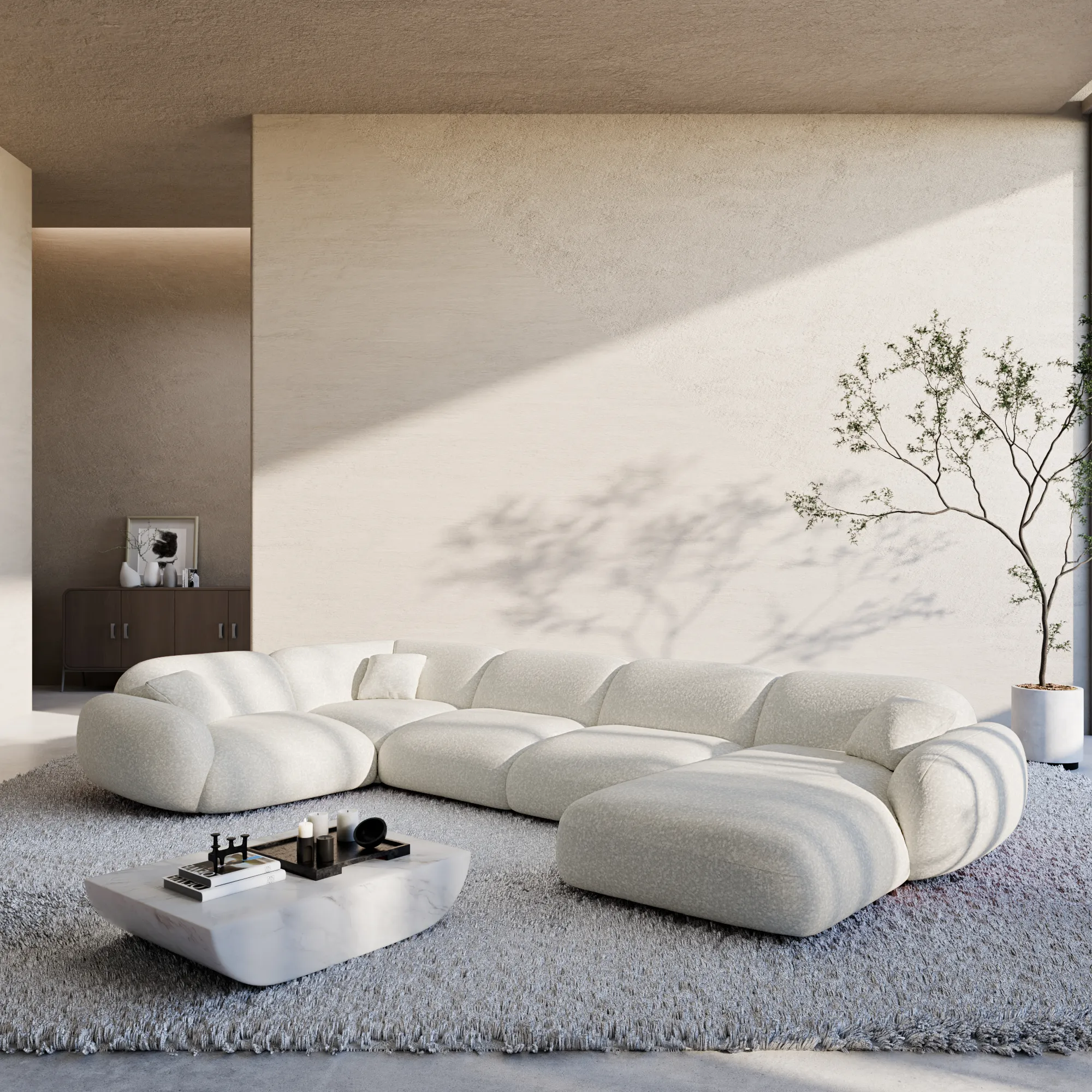Bouclé U-Form XL Wohnlandschaft Elara – Bild 6