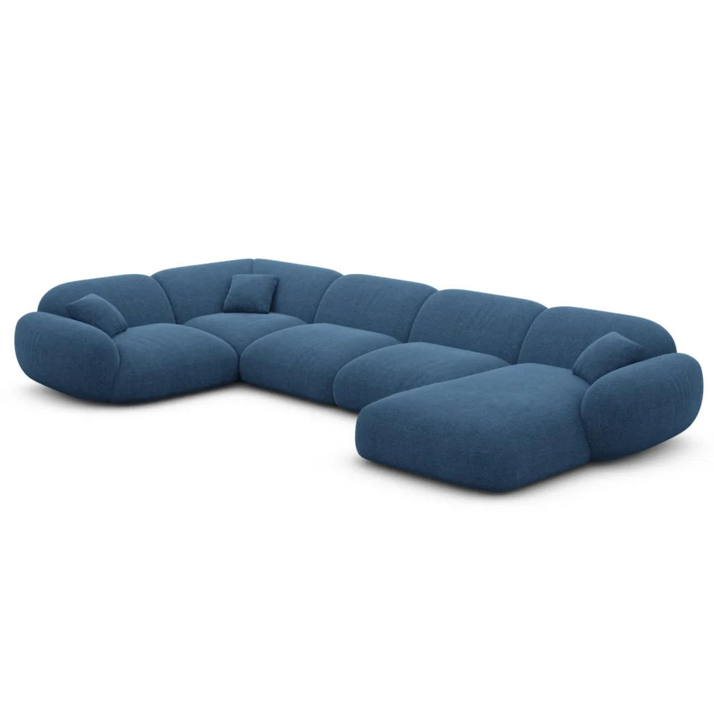 Strukturstoff U-Form XL Wohnlandschaft Elara