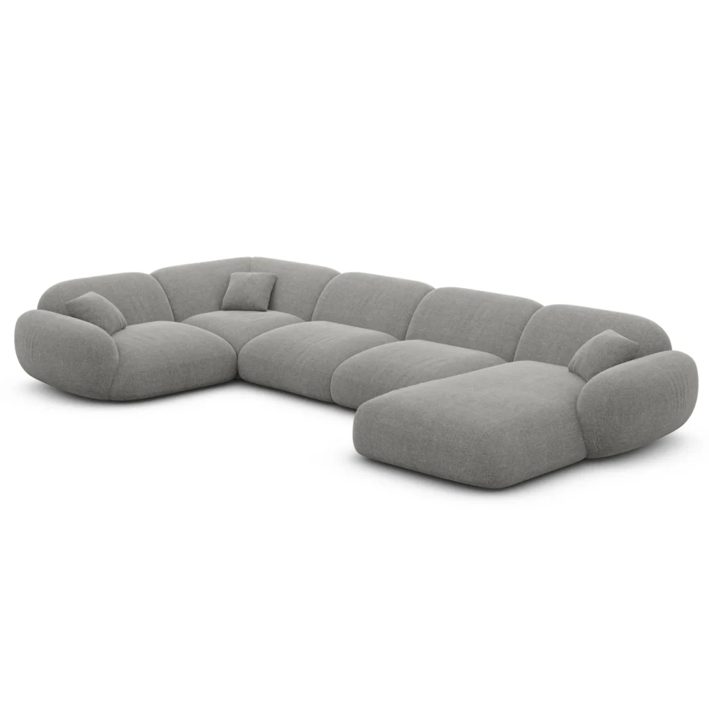 Strukturstoff U-Form XL Wohnlandschaft Elara