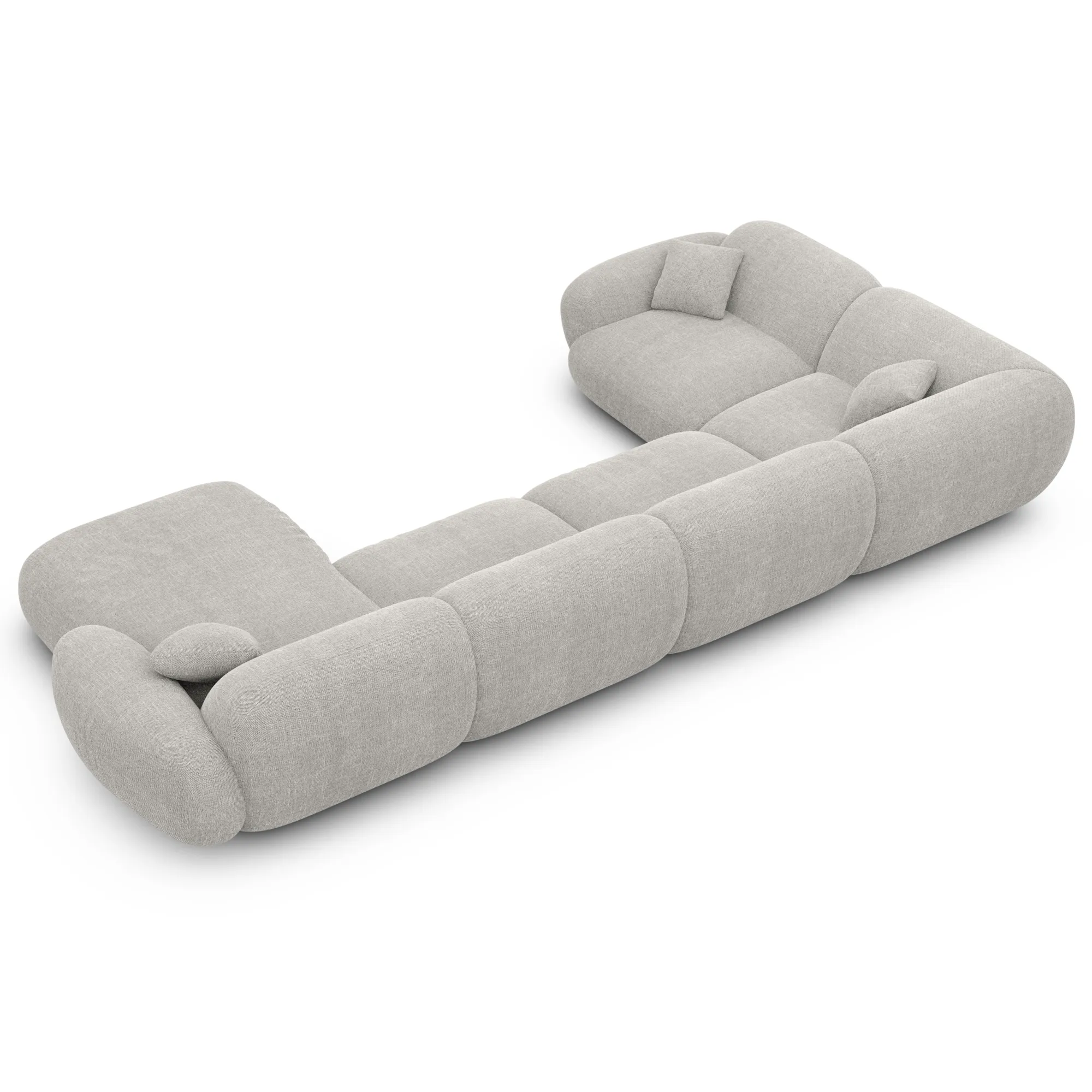 Strukturstoff U-Form XL Wohnlandschaft Elara – Bild 38