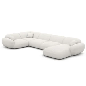 Strukturstoff U-Form XL Wohnlandschaft Elara