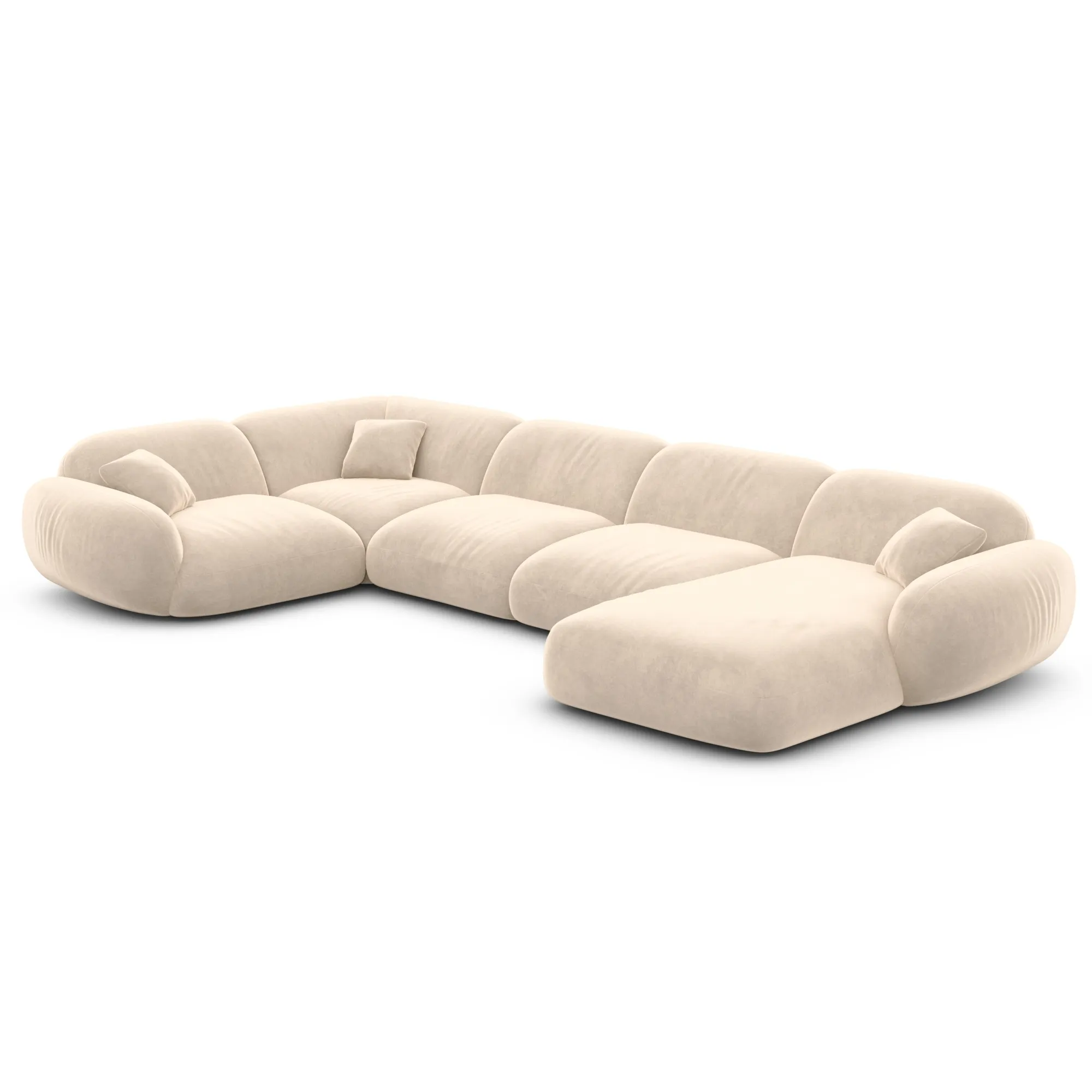 Samtstoff U-Form XL Wohnlandschaft Elara – Bild 52