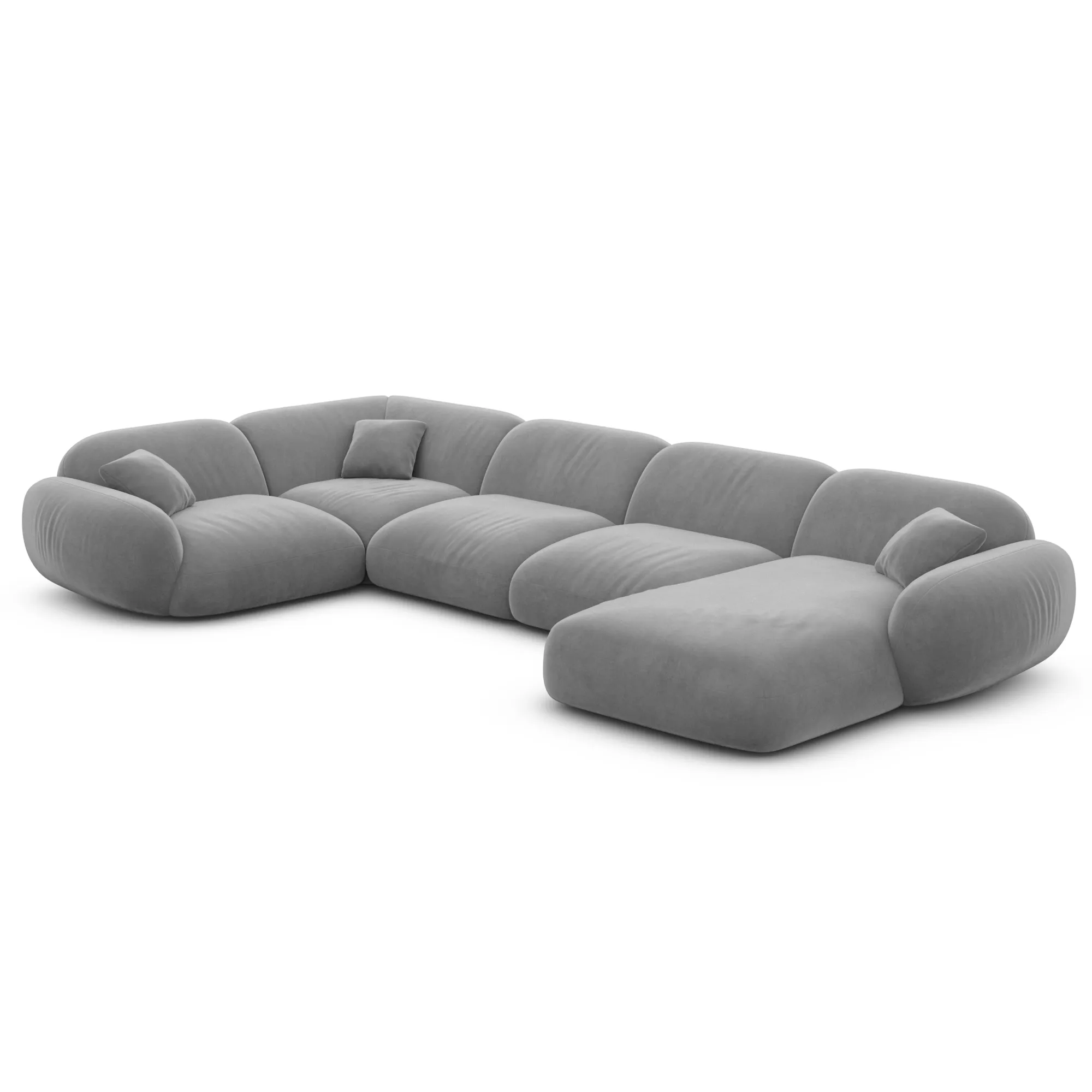 Samtstoff U-Form XL Wohnlandschaft Elara – Bild 55