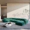 Samtstoff U-Form XL Wohnlandschaft Elara – Bild 20