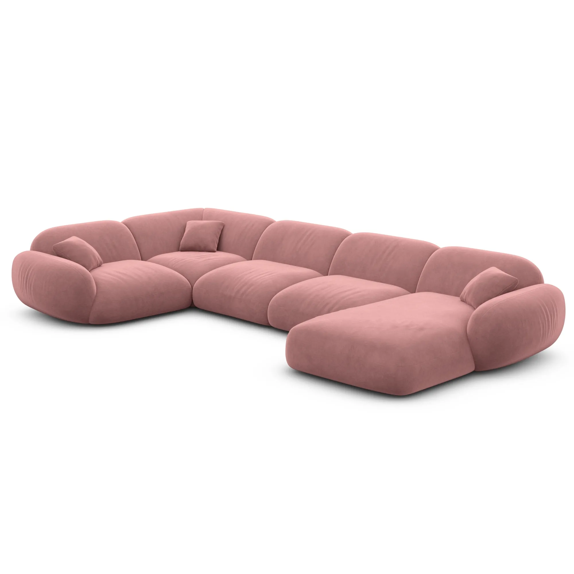 Samtstoff U-Form XL Wohnlandschaft Elara – Bild 67