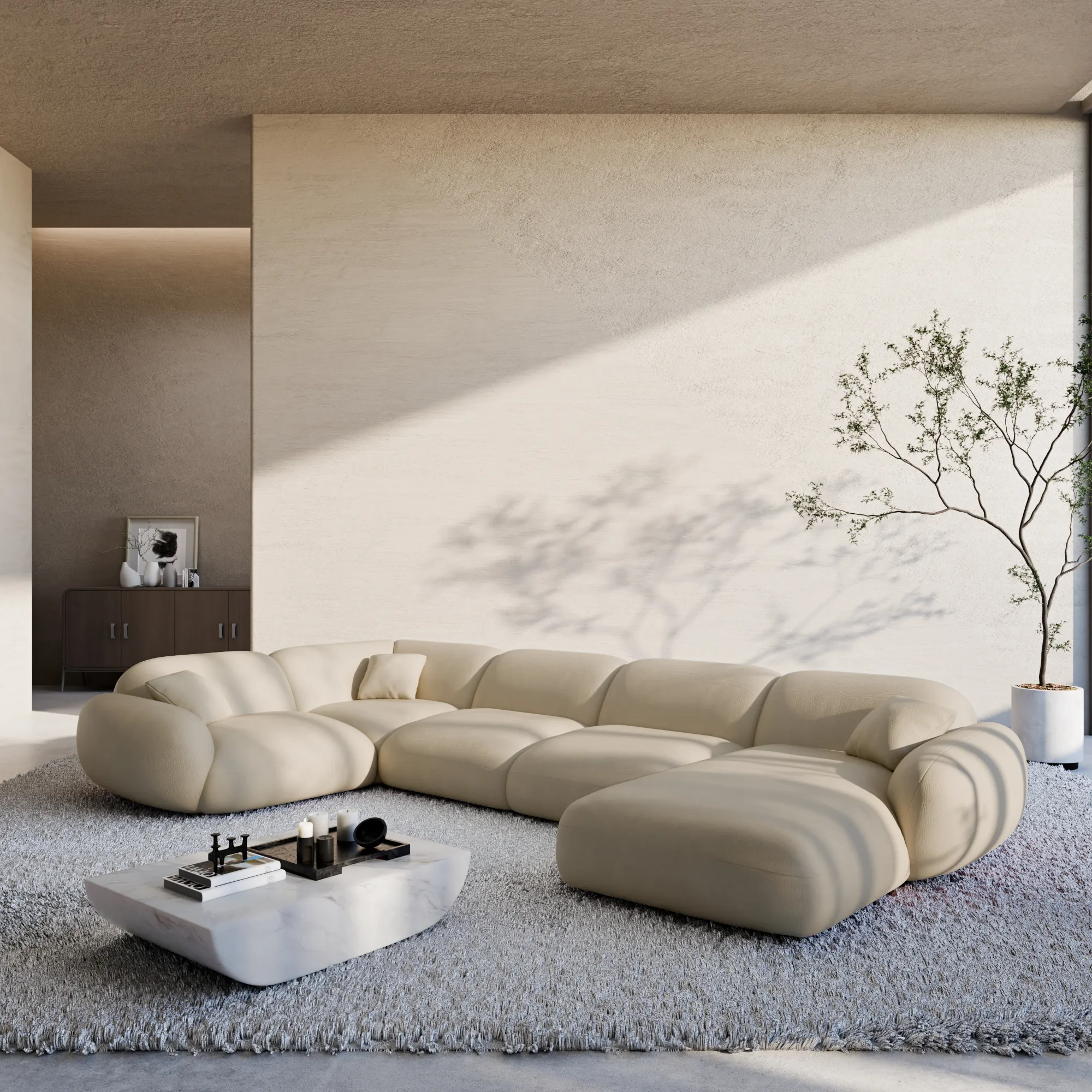 Echtleder U-Form XL Wohnlandschaft Elara – Bild 6