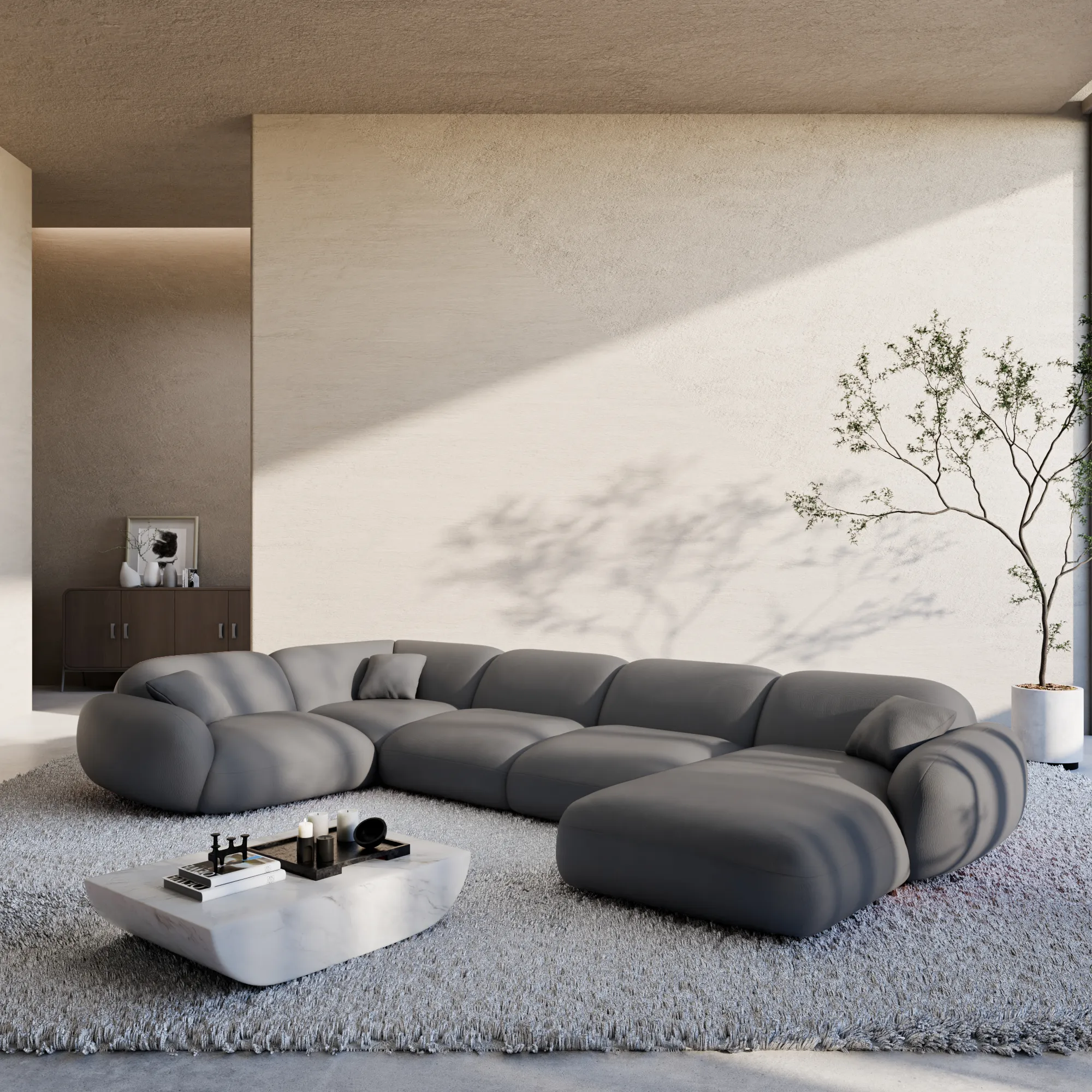 Echtleder U-Form XL Wohnlandschaft Elara – Bild 11