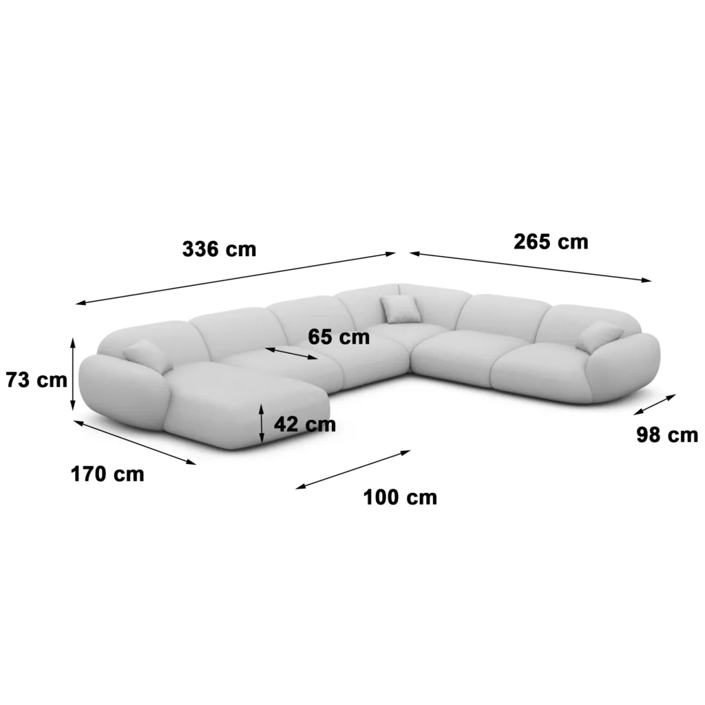Echtleder U-Form XXL Wohnlandschaft Elara