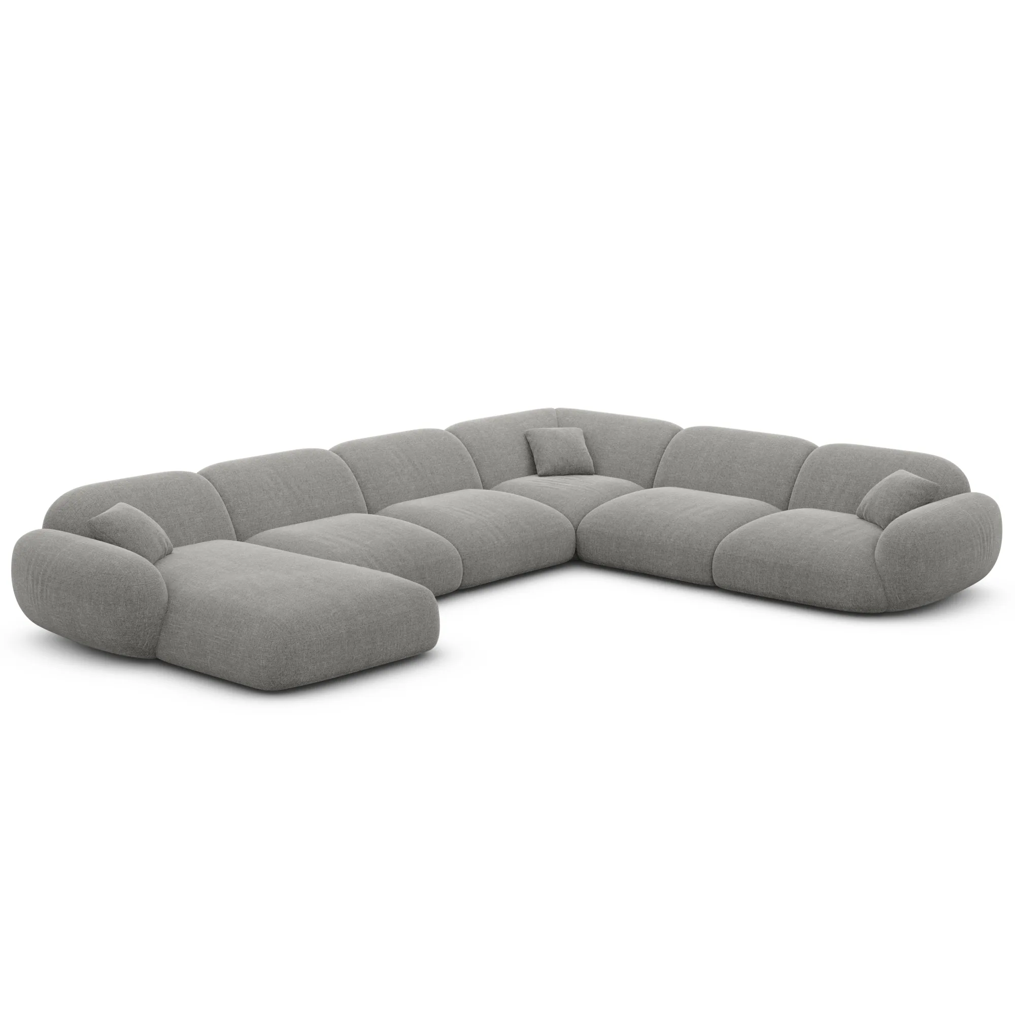 Strukturstoff U-Form XXL Wohnlandschaft Elara – Bild 27