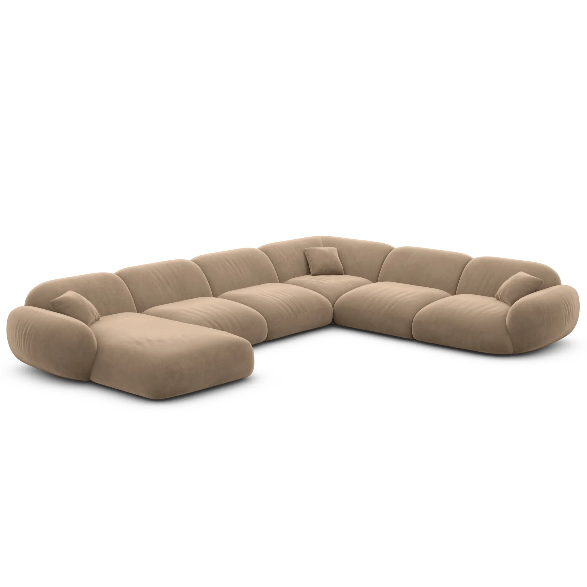 Samtstoff U-Form XXL Wohnlandschaft Elara – Bild 61