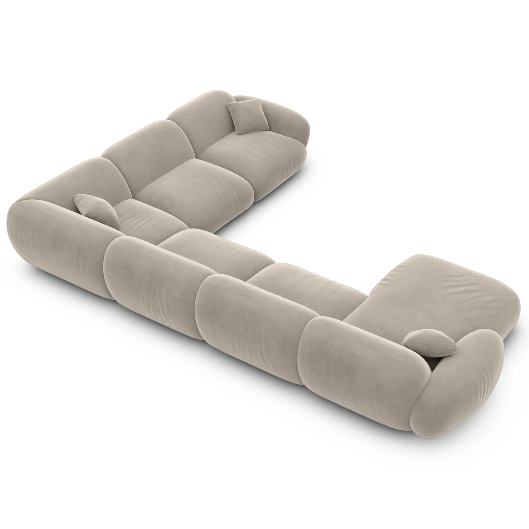 Samtstoff U-Form XXL Wohnlandschaft Elara – Bild 90