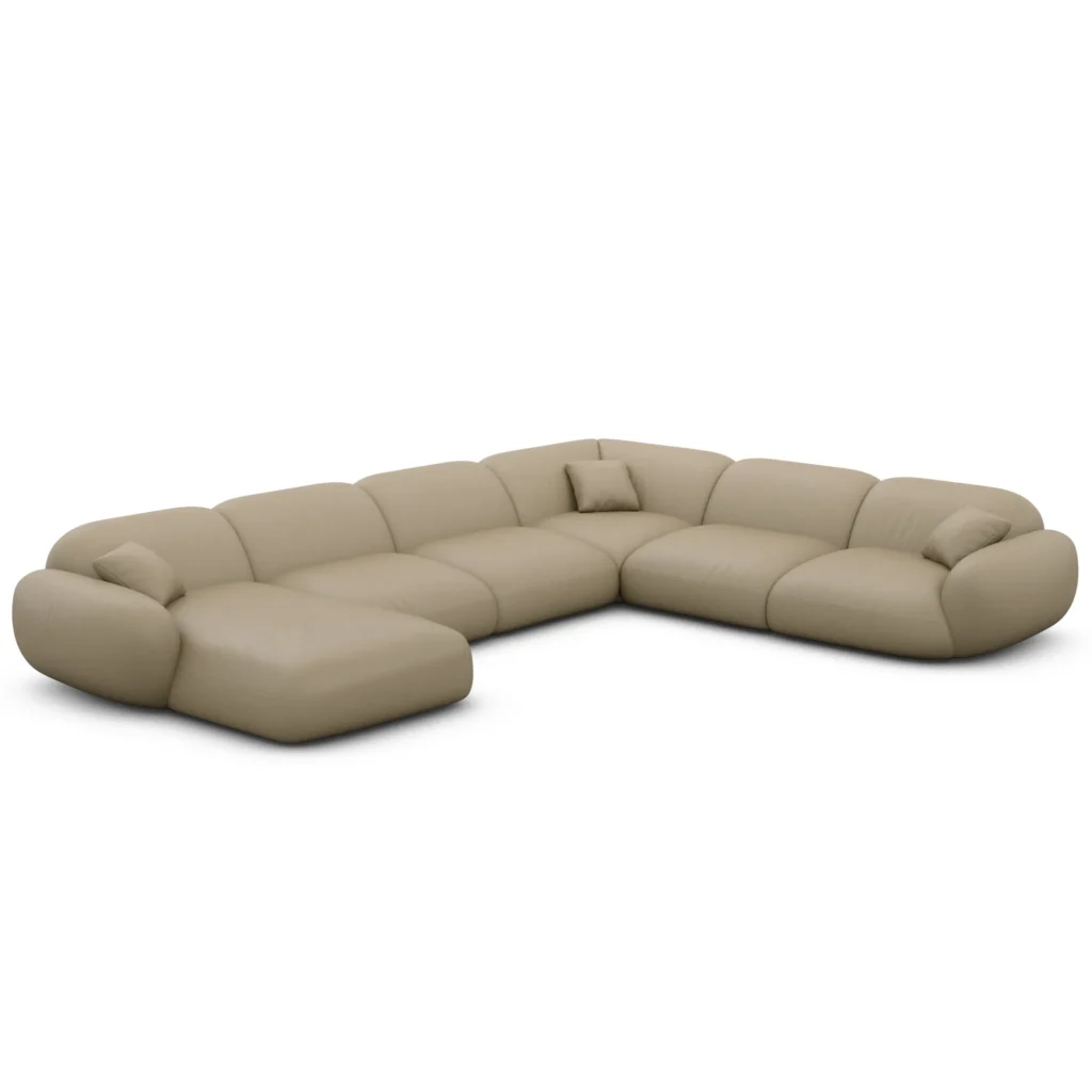 Echtleder U-Form XXL Wohnlandschaft Elara