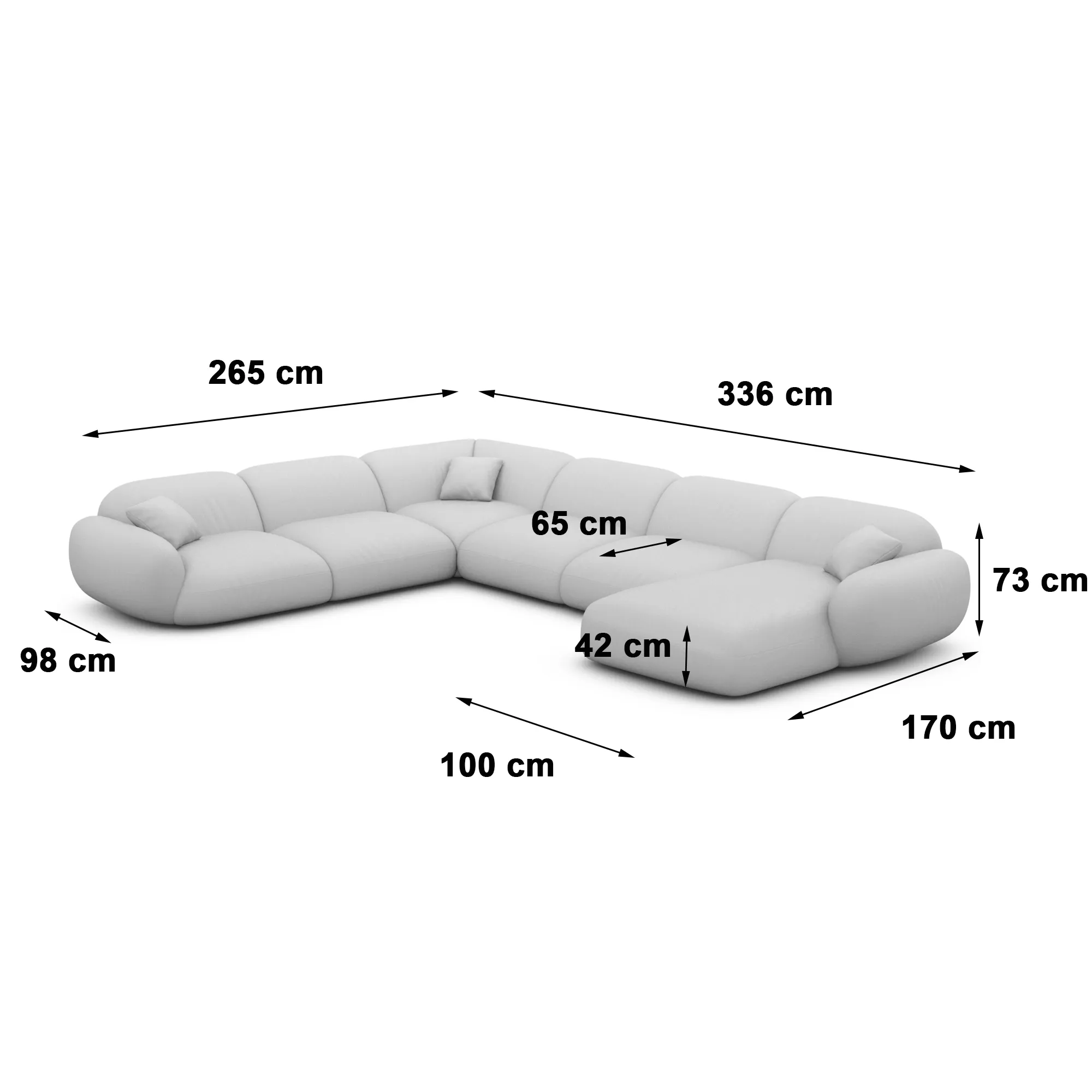 Cord U-Form XXL Wohnlandschaft Elara – Bild 37