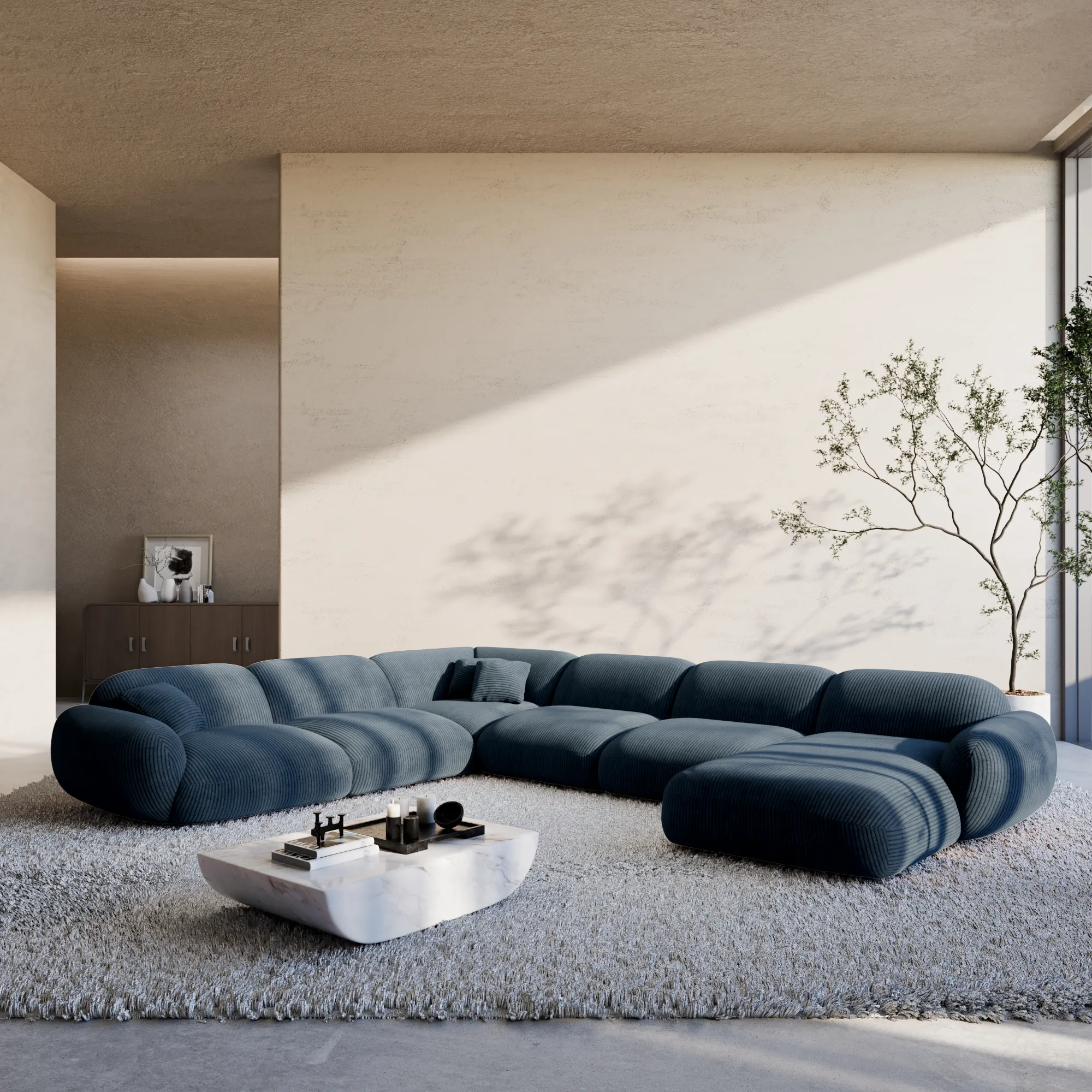 Cord U-Form XXL Wohnlandschaft Elara – Bild 5