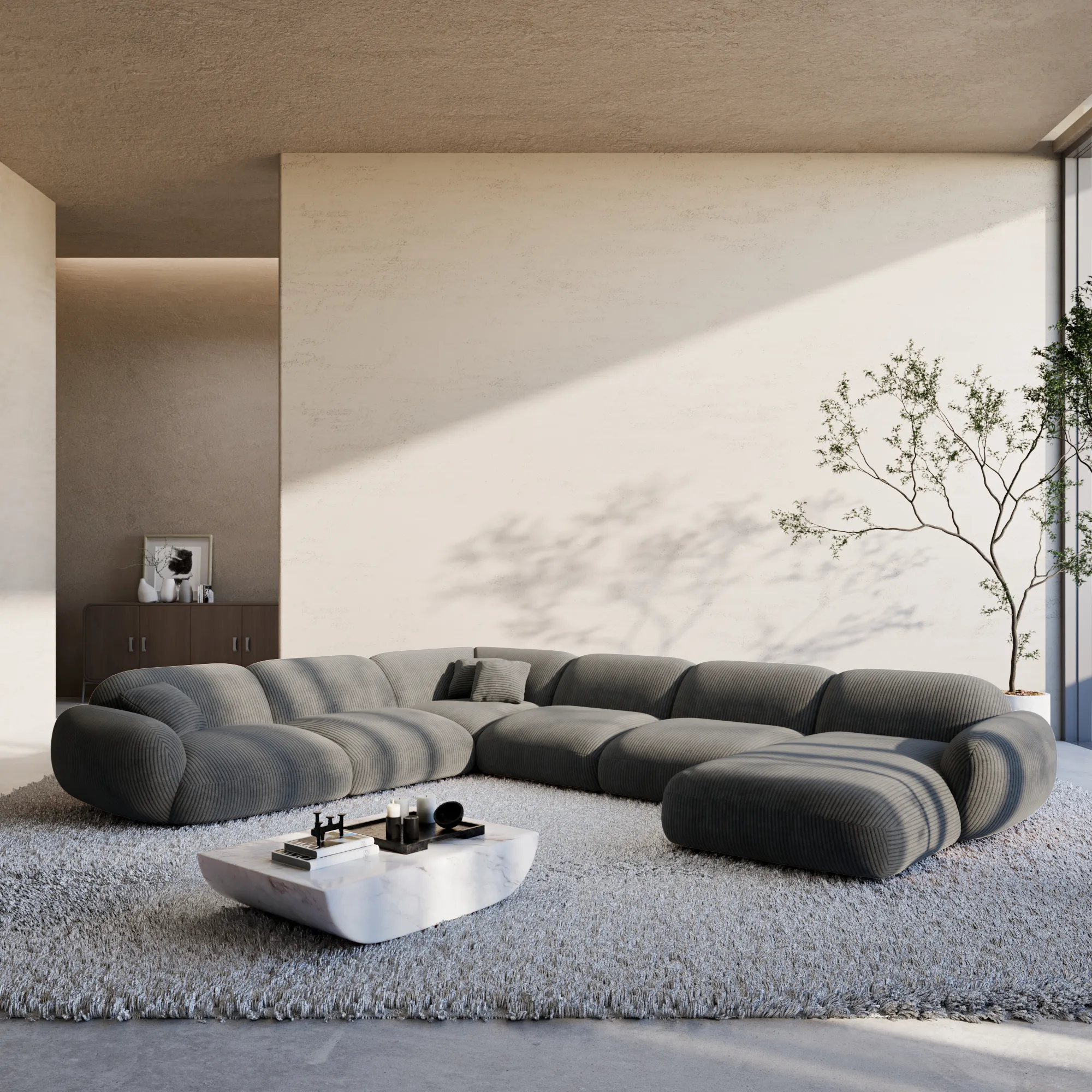 Cord U-Form XXL Wohnlandschaft Elara – Bild 6