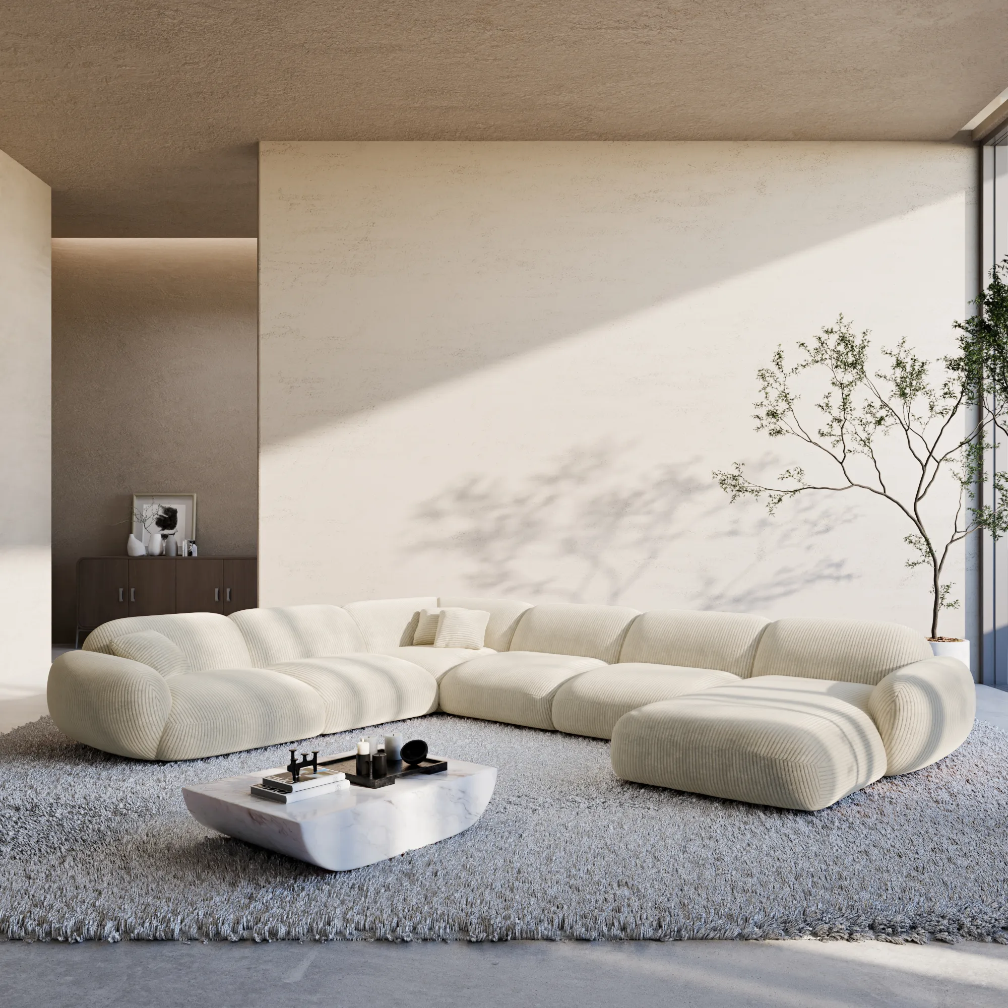 Cord U-Form XXL Wohnlandschaft Elara – Bild 7
