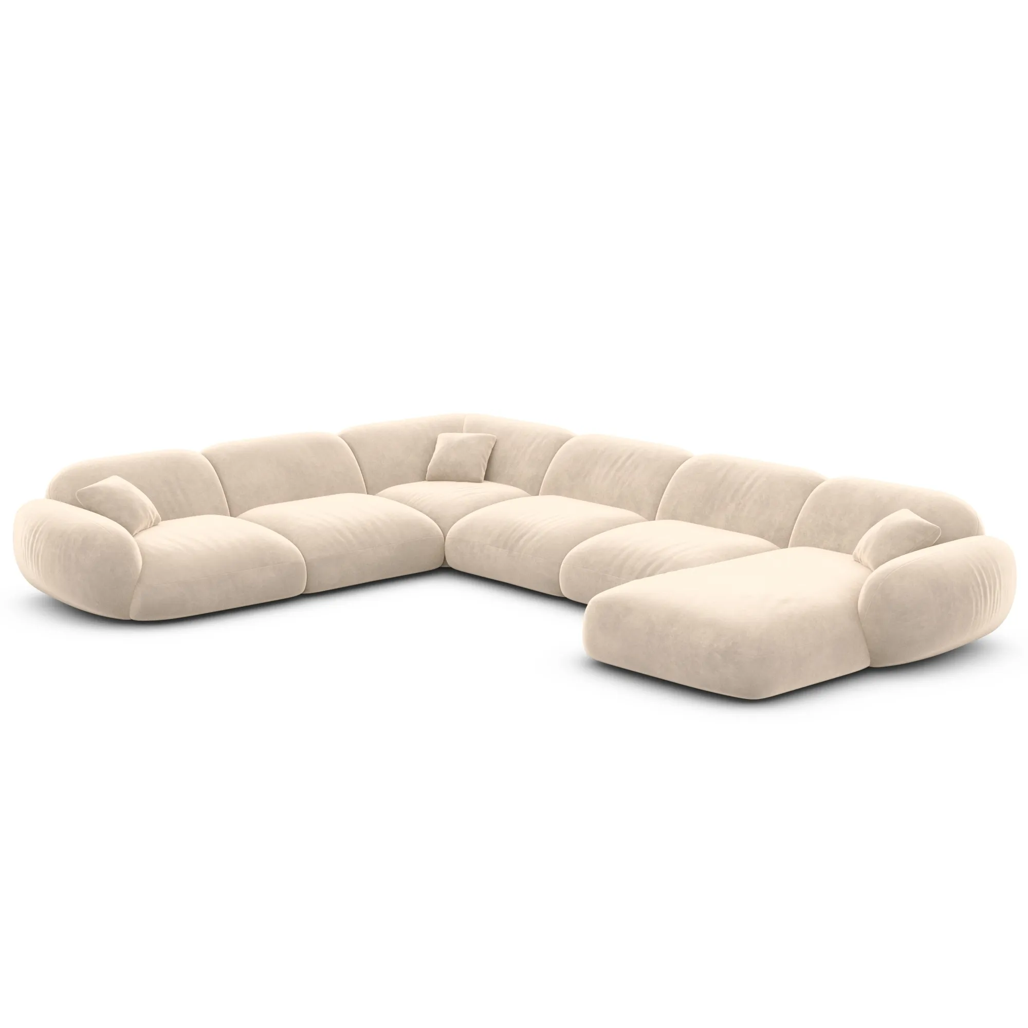 Samtstoff U-Form XXL Wohnlandschaft Elara – Bild 28