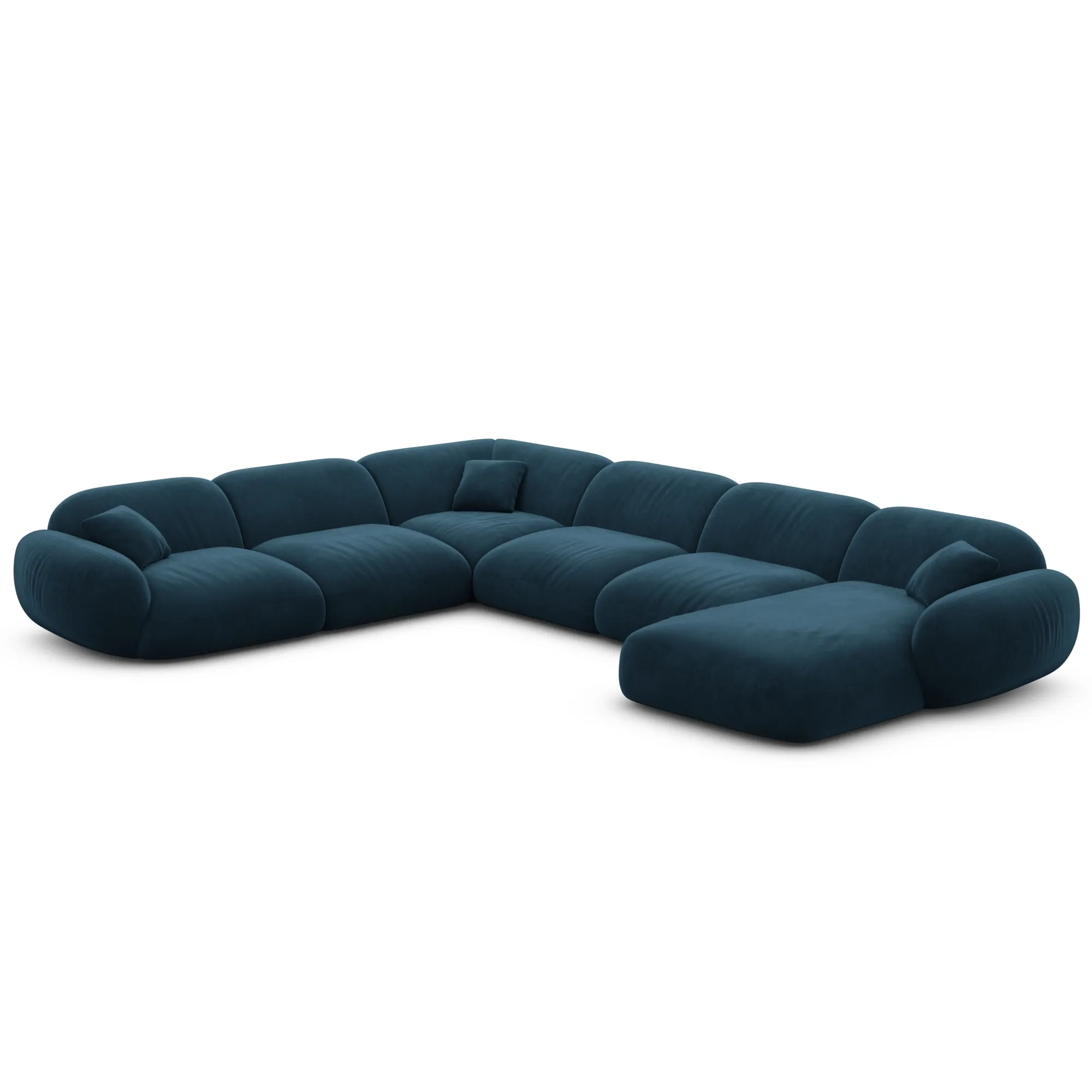 Samtstoff U-Form XXL Wohnlandschaft Elara – Bild 40
