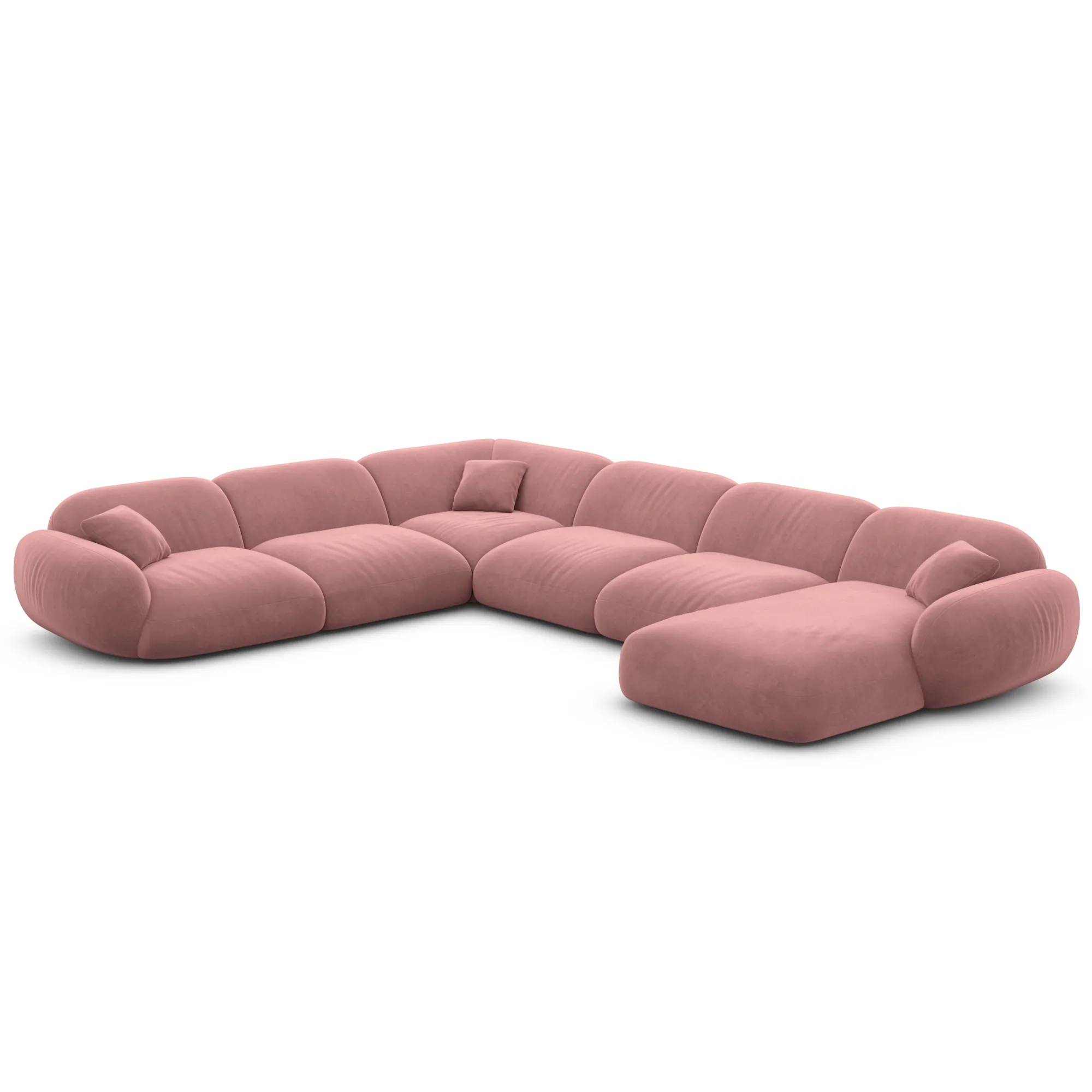 Samtstoff U-Form XXL Wohnlandschaft Elara – Bild 43
