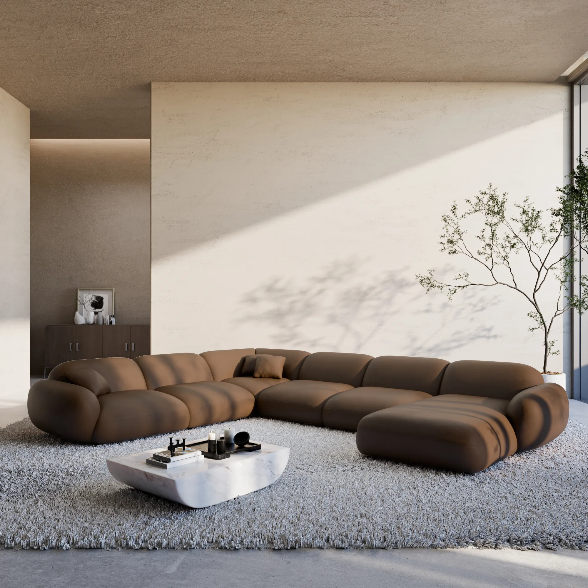 Kunstleder U-Form XXL Wohnlandschaft Elara – Bild 4