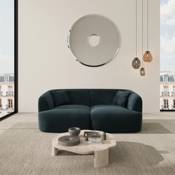 Samtstoff 2-Sitzer Couch Elvira