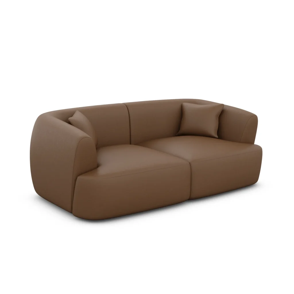 Echtleder 2-Sitzer Couch Elvira