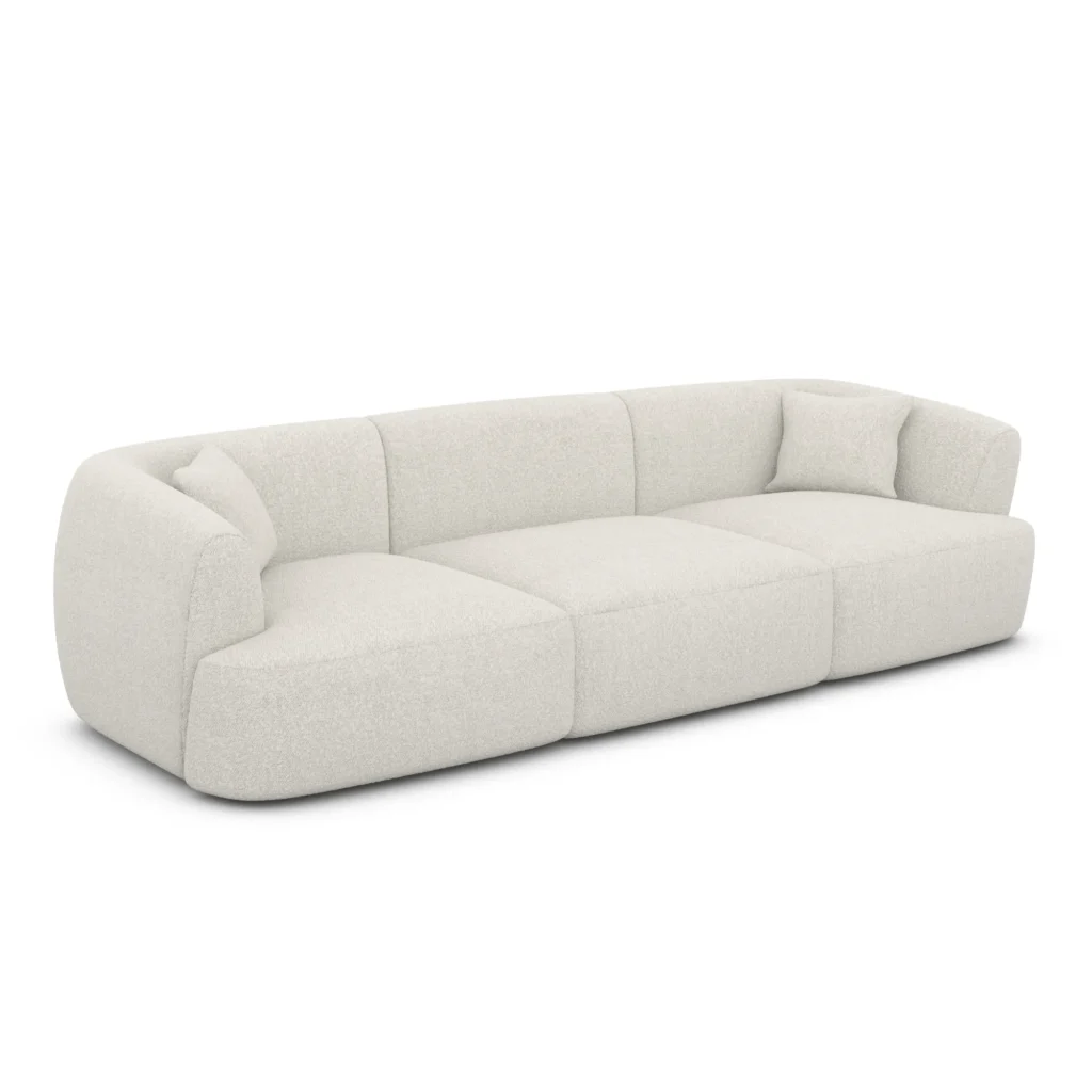 Bouclé 3-Sitzer Couch Elvira