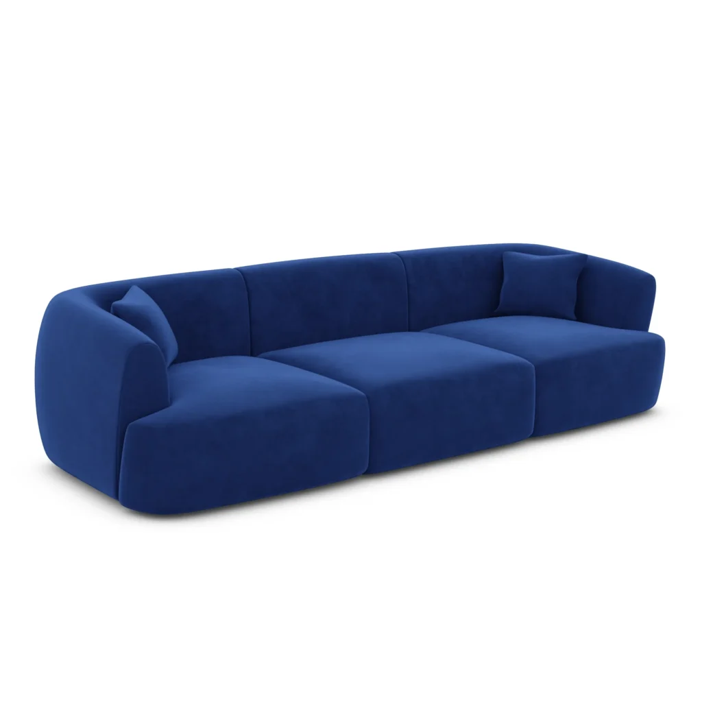 Samtstoff 3-Sitzer Couch Elvira